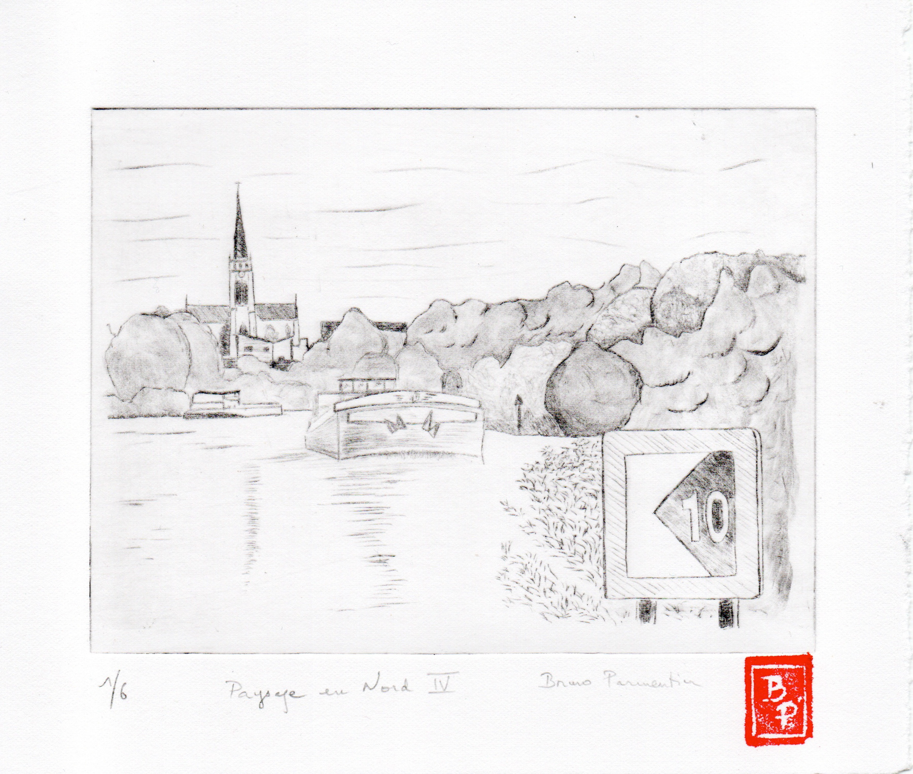 Paysage en Nord 4 (Pointe sèche et multilames)