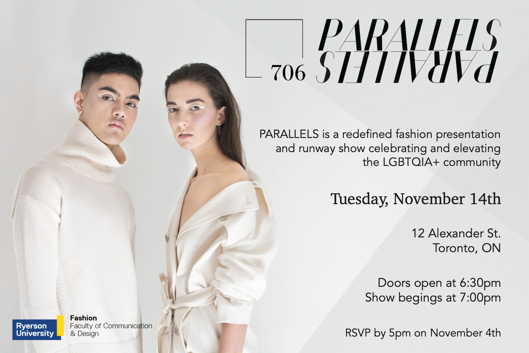 706 presents PARALLELS Invitation (Ryerson Fashion Event, 2017)