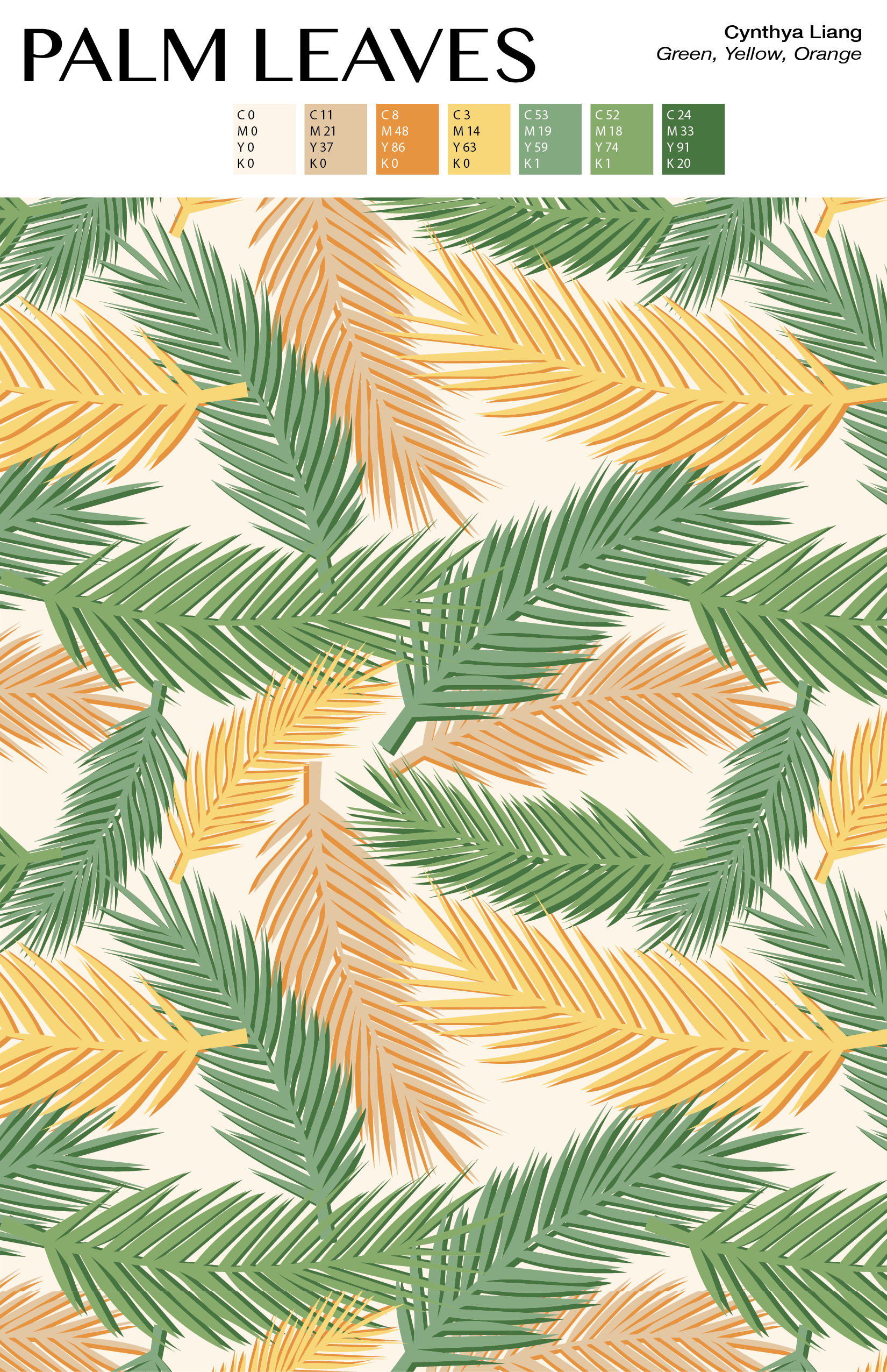 Palm Leaves (Green, Yellow, Orange)