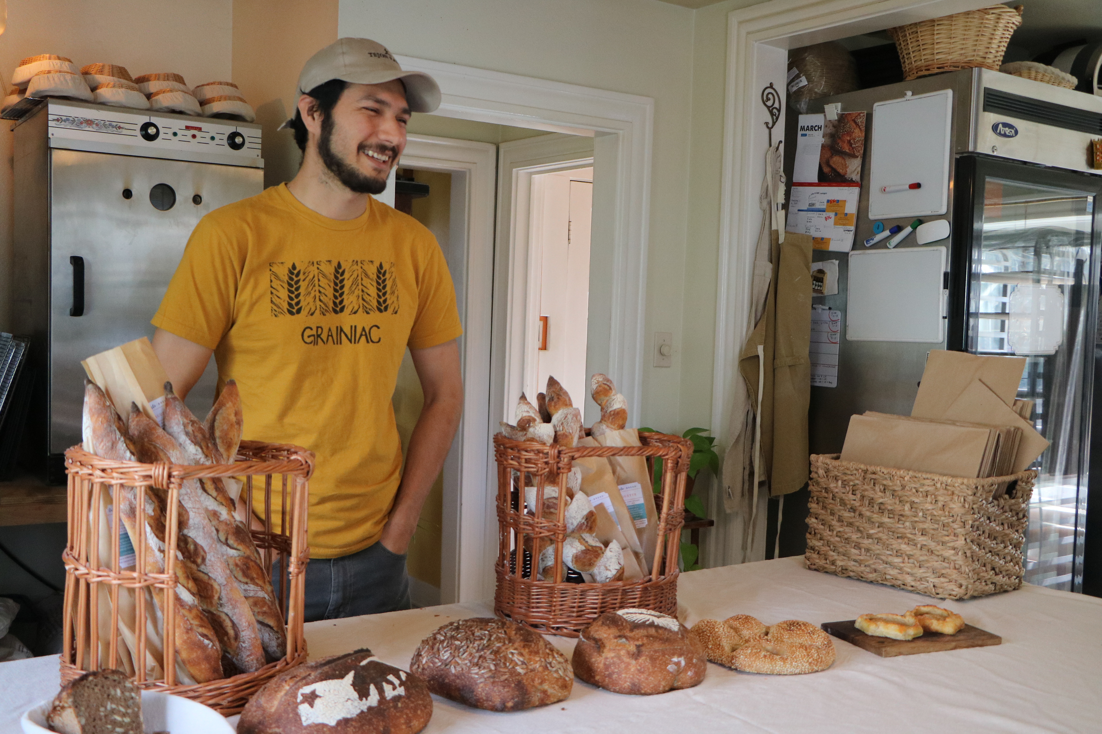 Owner of Gusto Bread Arturo Enciso, sets up his cottage bakery every Sunday and sells from 10 a.m. until the bread is sold out.