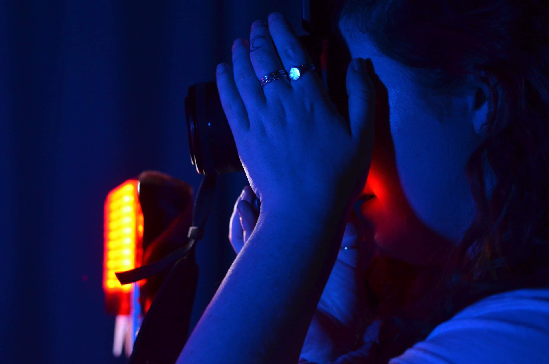 Creative lighting on the set of Talk Abuse - Image by Liv Egmore