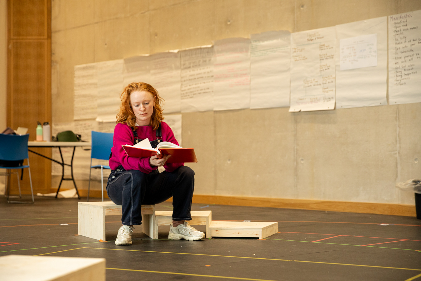 Richard, My Richard rehearsals - Philippa Gregory's debut play at Shakespeare North Playhouse. Co-produced by Shakespeare North Playhouse & Theatre Royal Bury St Edmonds. Directed by Katie Posner.