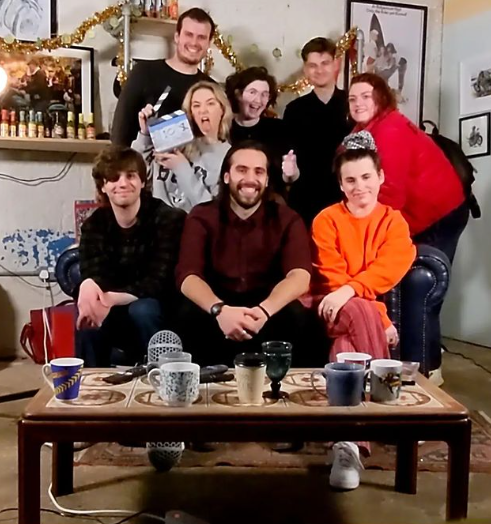 On the set of Movie Night