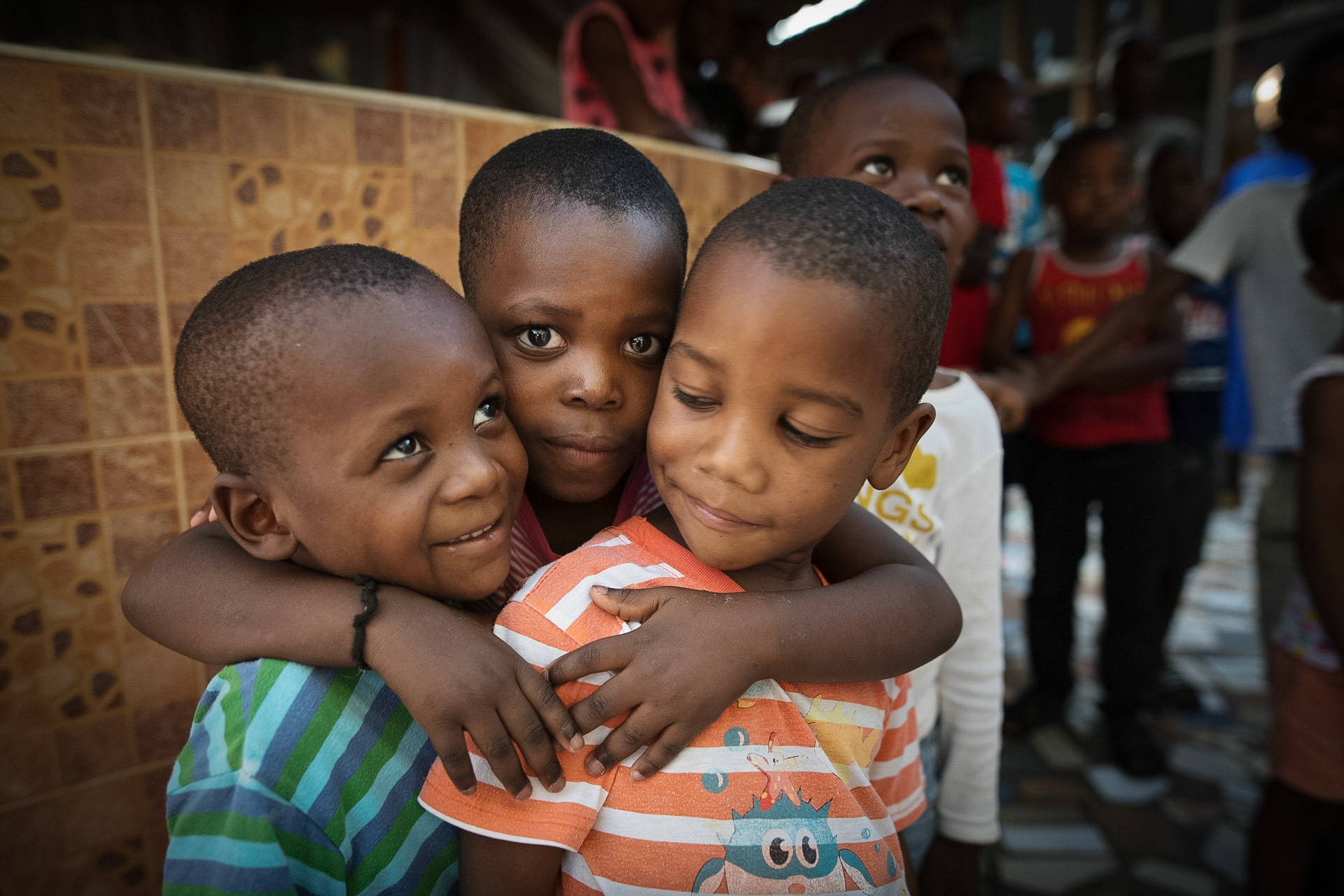Orphans hosted in the Children Center in the Carmelo Hospital