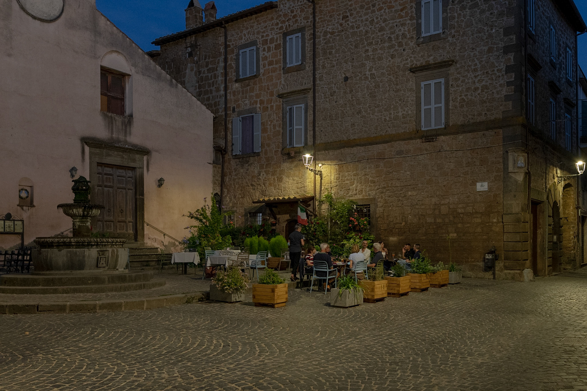 Al fresco dining at La Pacchiona restaurant