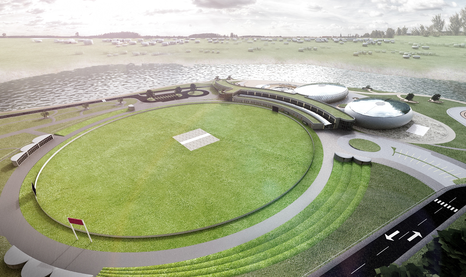 Overall Rendering - showing cricket field