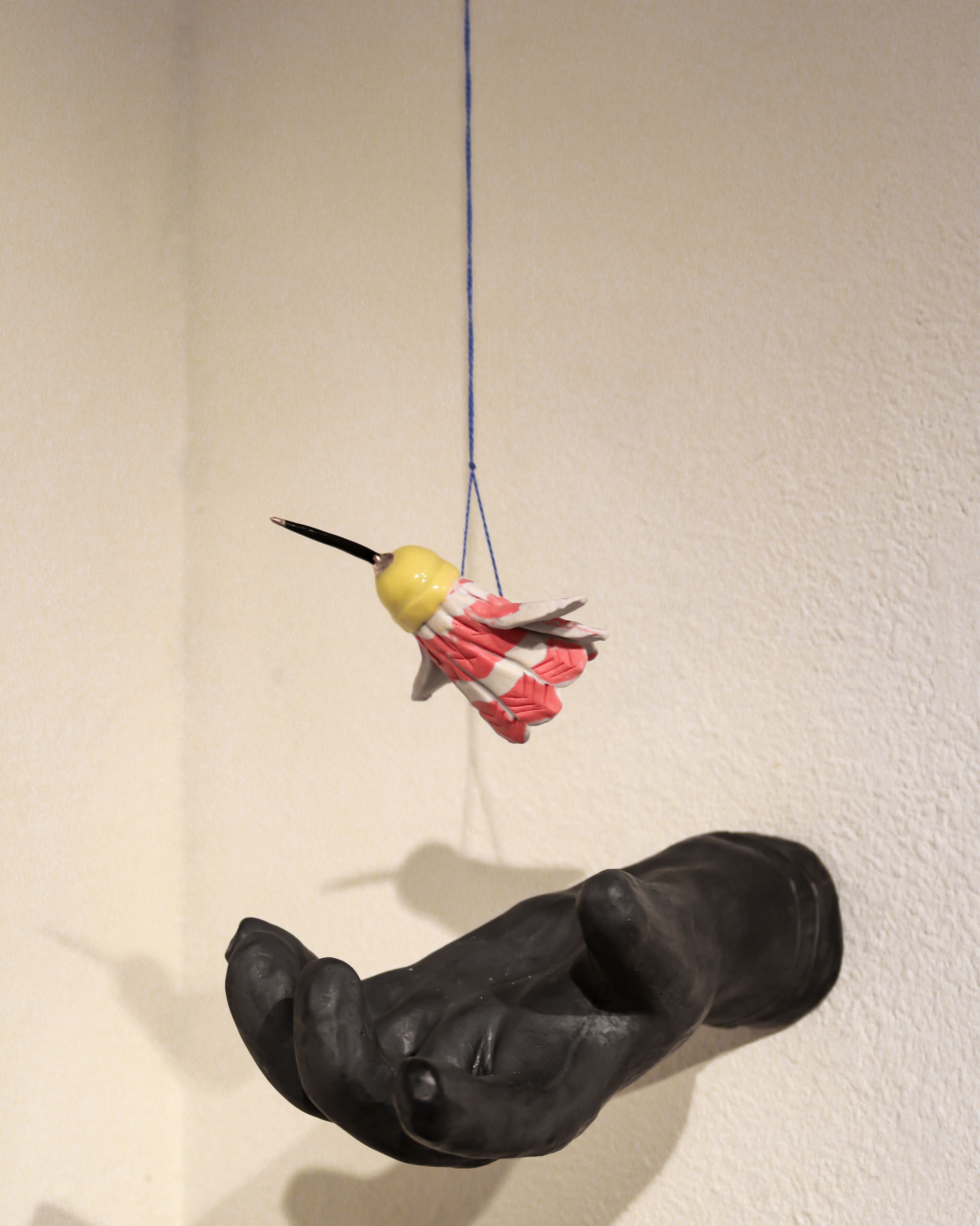 Humming Birdie and Throwing Hand 2, installed, 2025