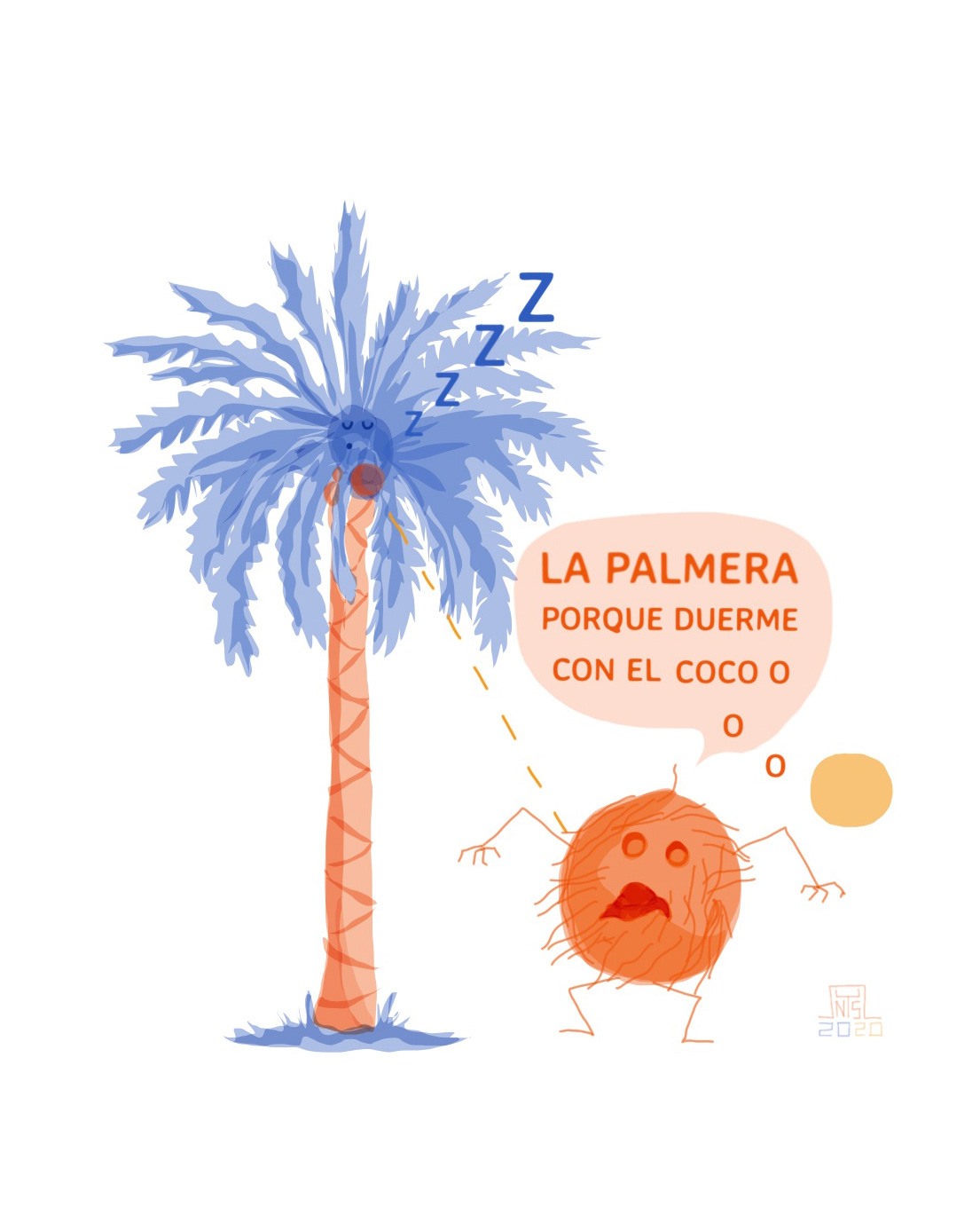 The palm tree, because it sleeps with the coconut