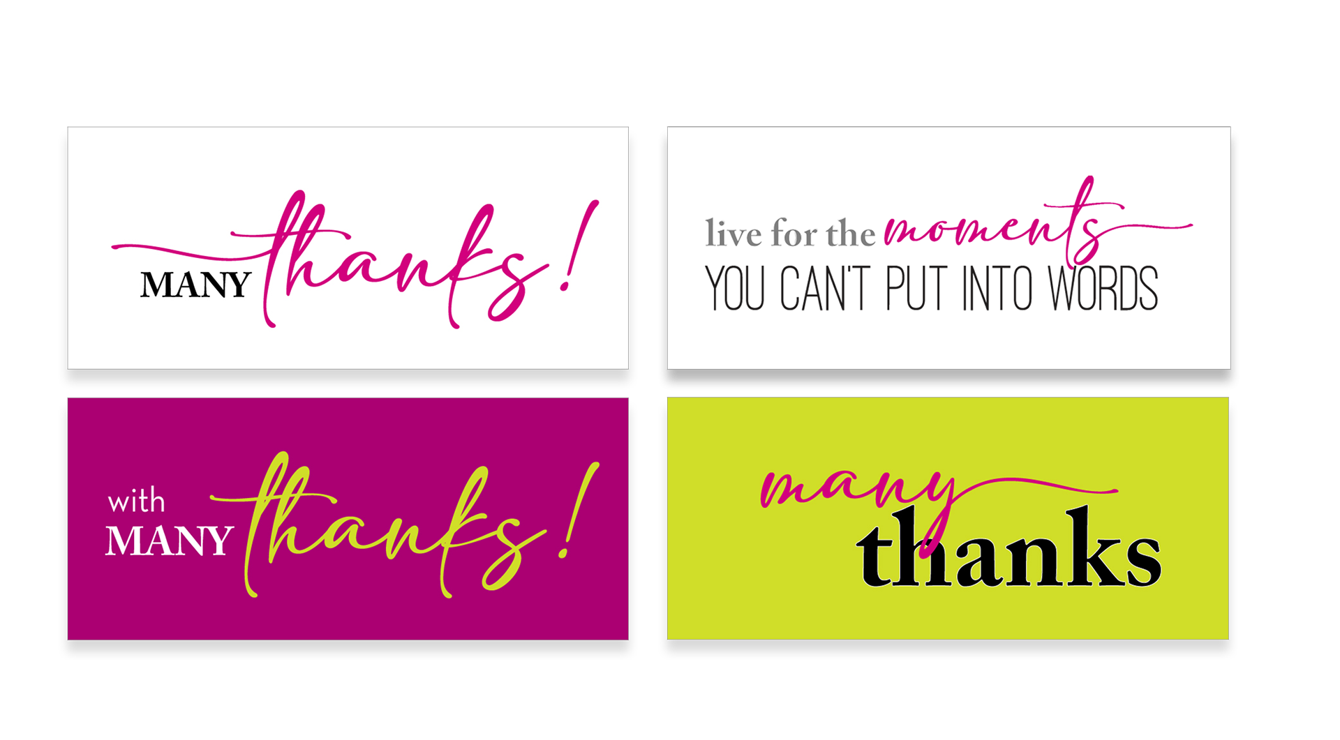 Skinny Product Package Cards