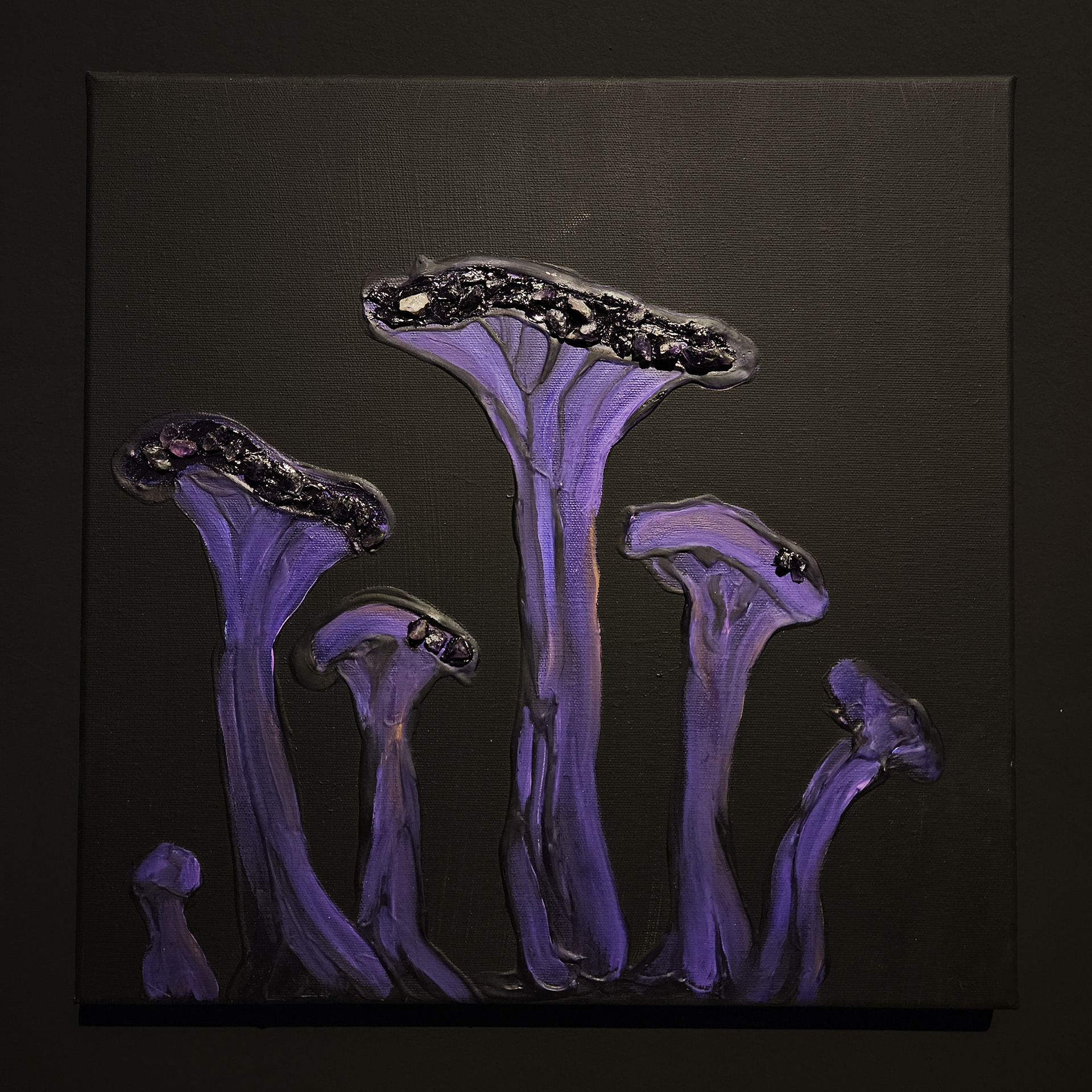 Laccaria amethystina: Amethyst deceiver, 40x40 cm oil on canvas