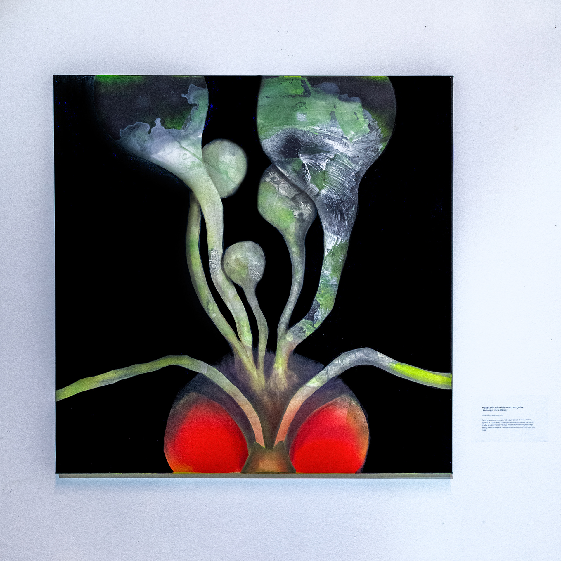 "Maczużnik: I have so many ideas and I don't realize any of them" 100x100 cm oil on canvas