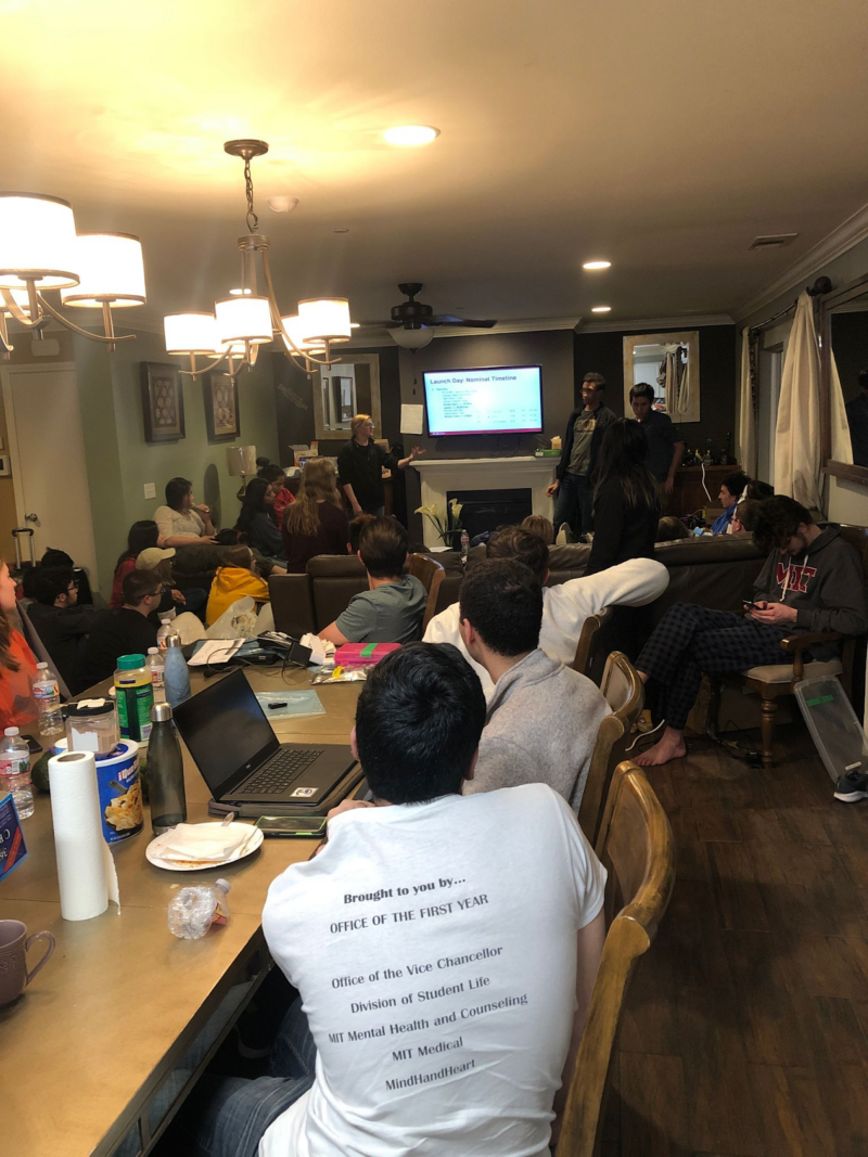 team meeting the night before launch day!