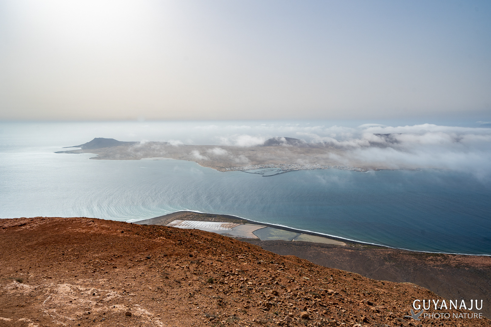 Salinas del Rio & La Graciosa depuis le belvédère du mirador del Rio