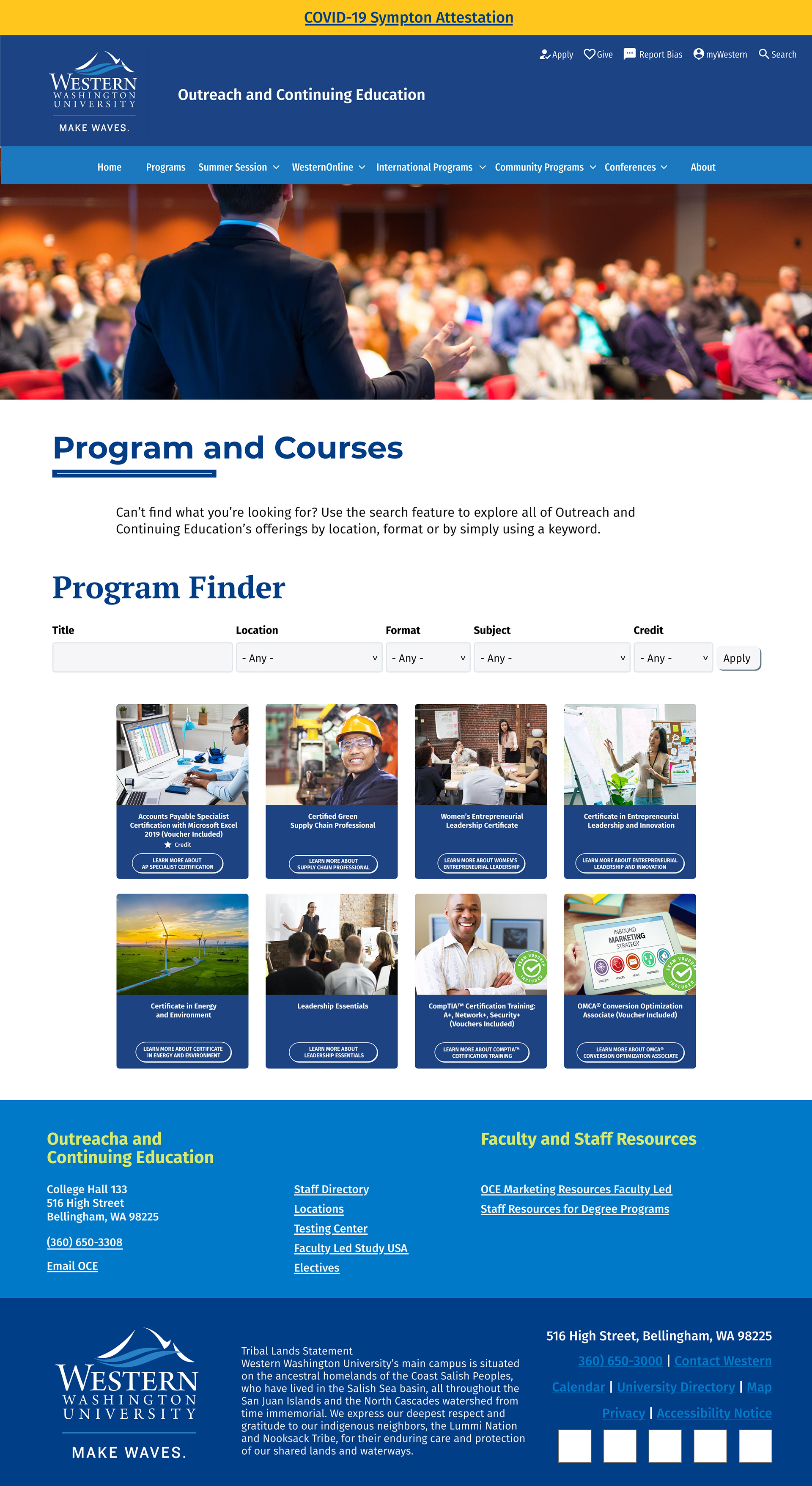 Program finder cards