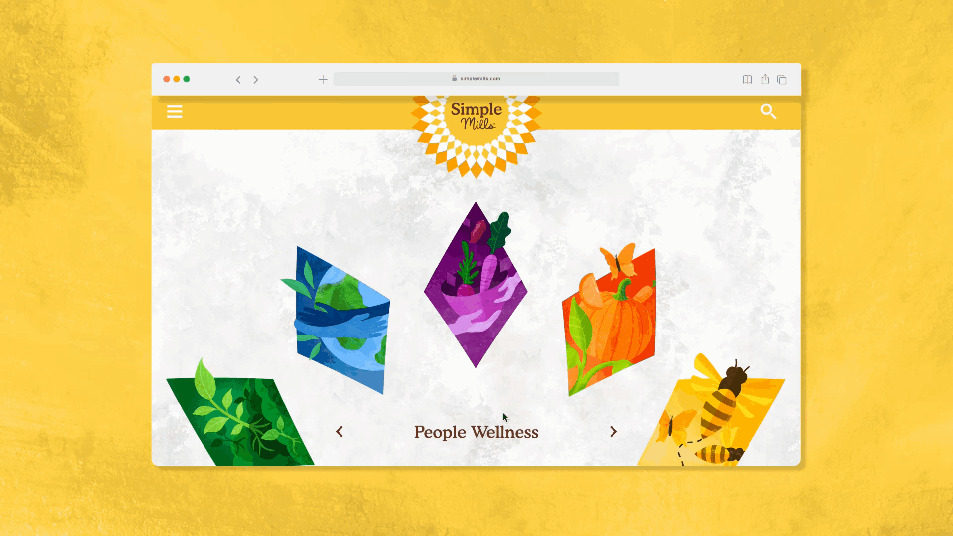 Simple Mills Homepage Navigation Concept