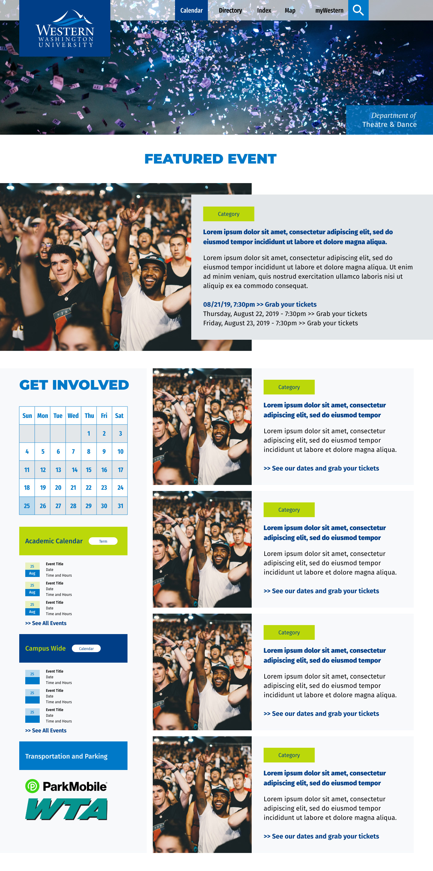 Event Calendar Page