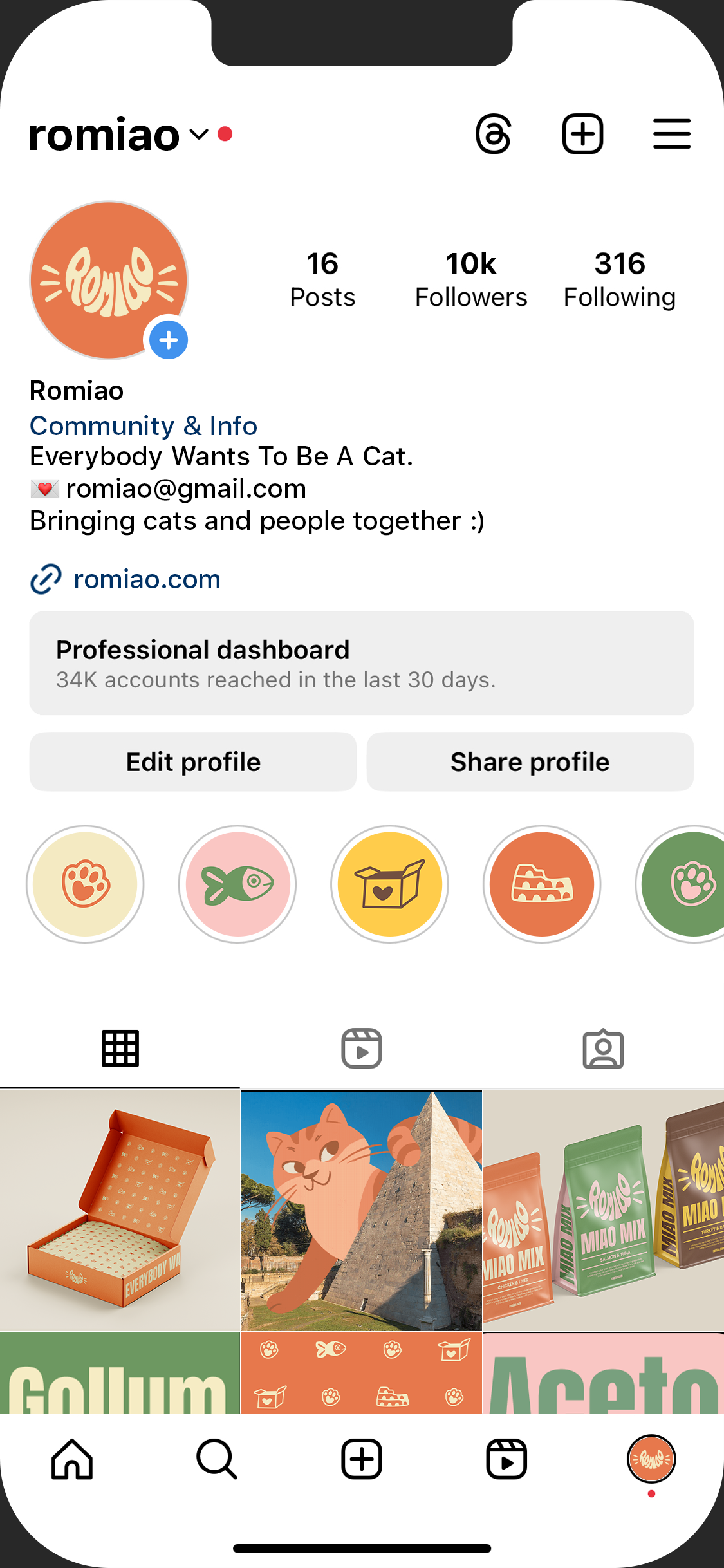 Social Media Profile Romiao Brand Identity Project