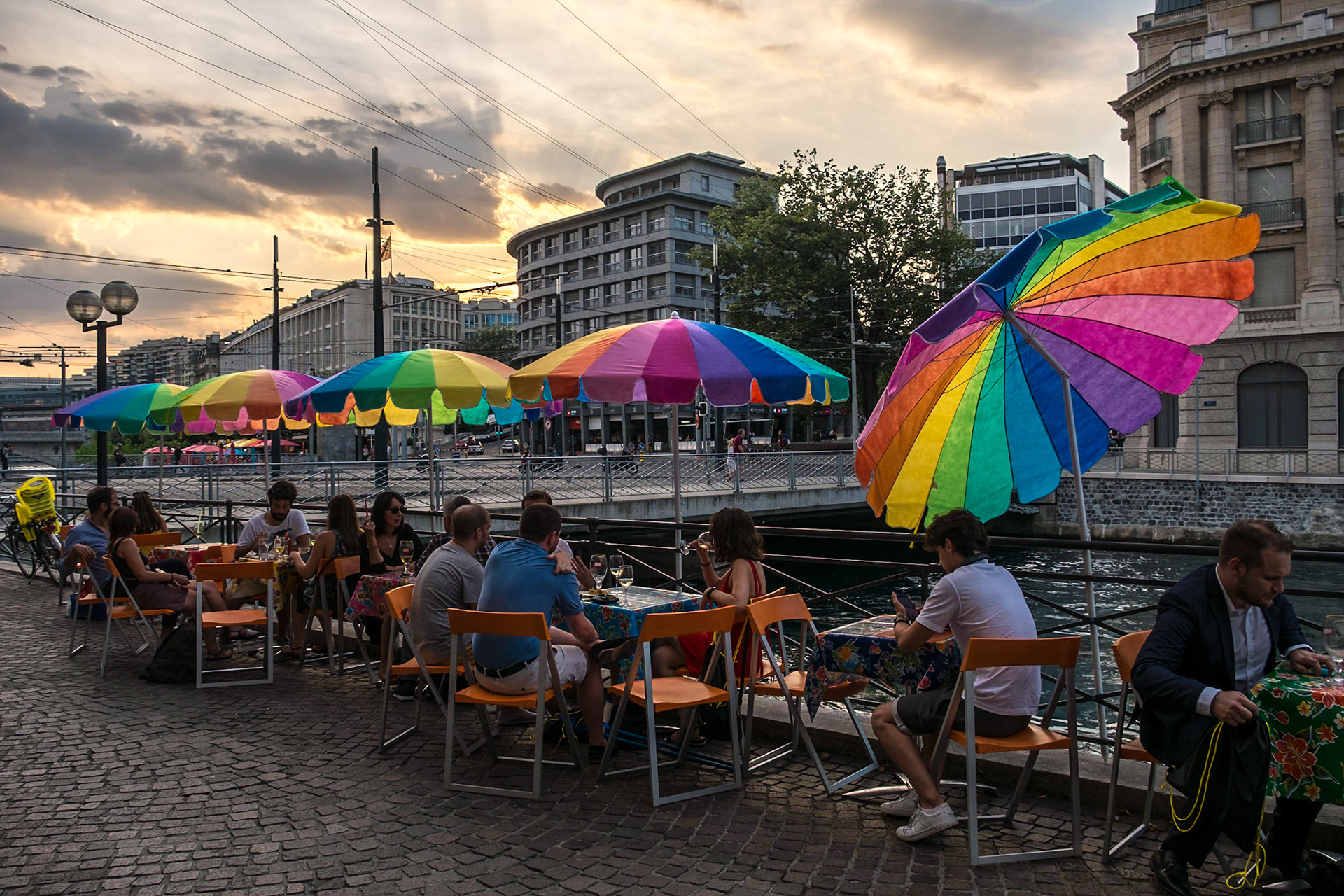 L'île du Rhône. Genève