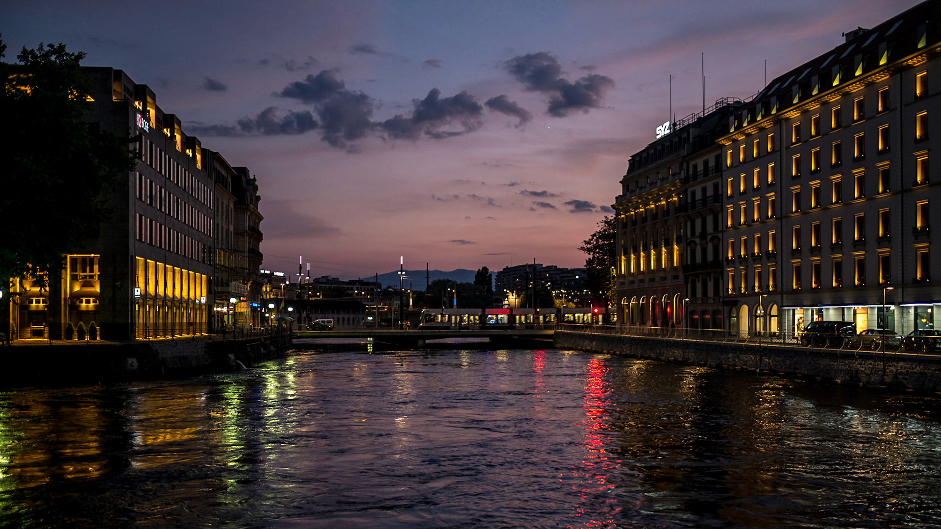 L'île du Rhône. Genève