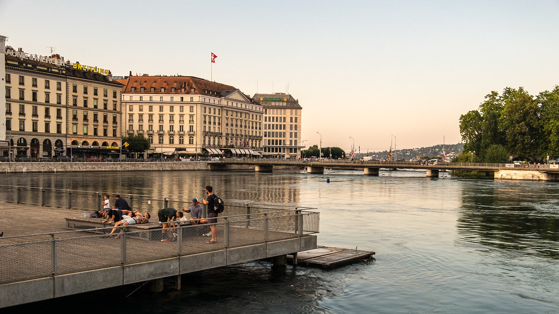 L'île du Rhône. Genève