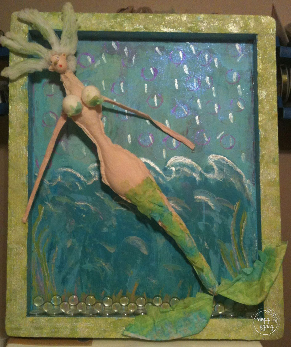 Mixed Media on Screen Print Frame