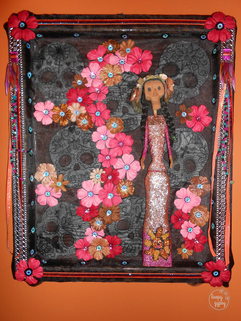 Mixed Media on Screen Print Frame