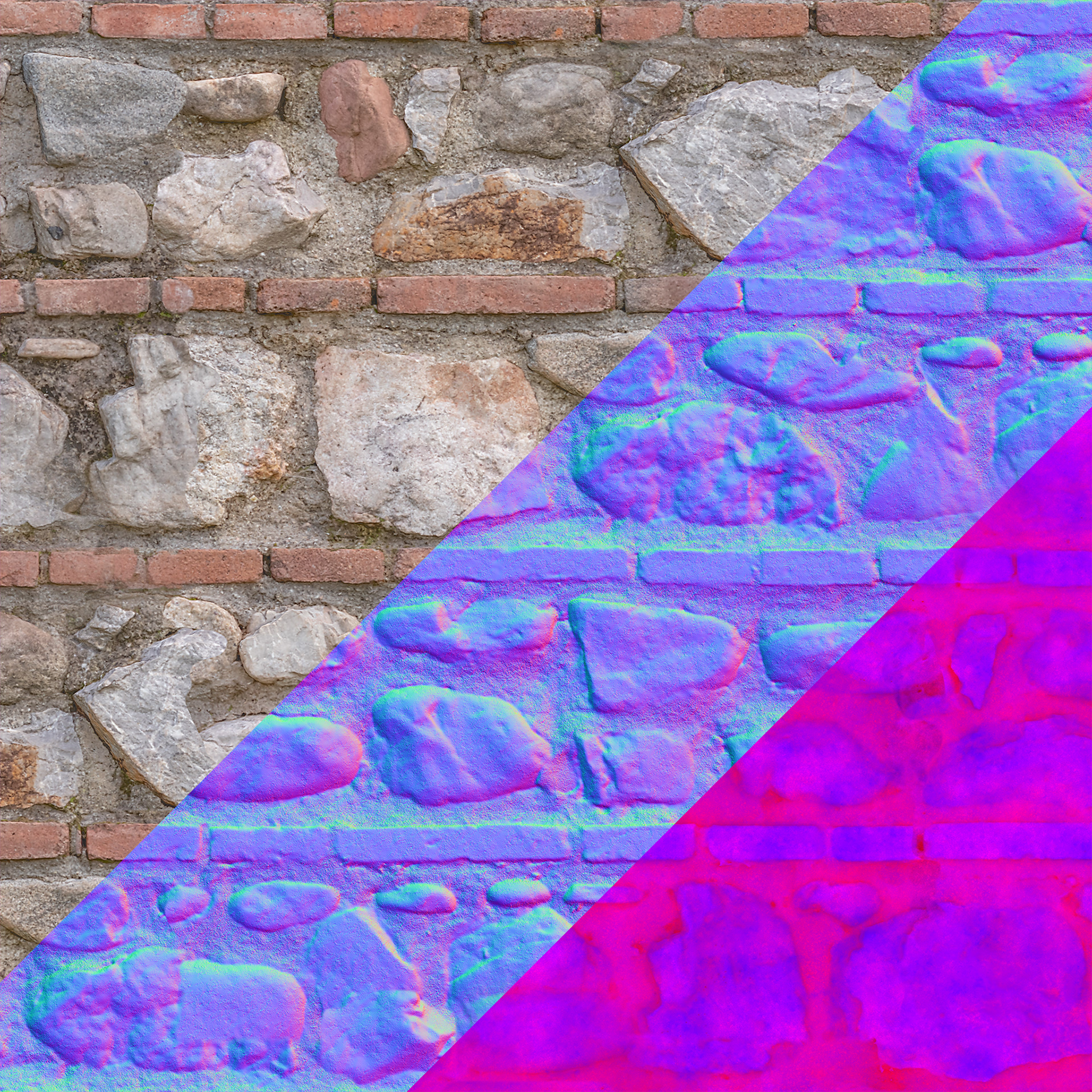 Albedo / Normal / RMA (Roughness - Metallic - AO)