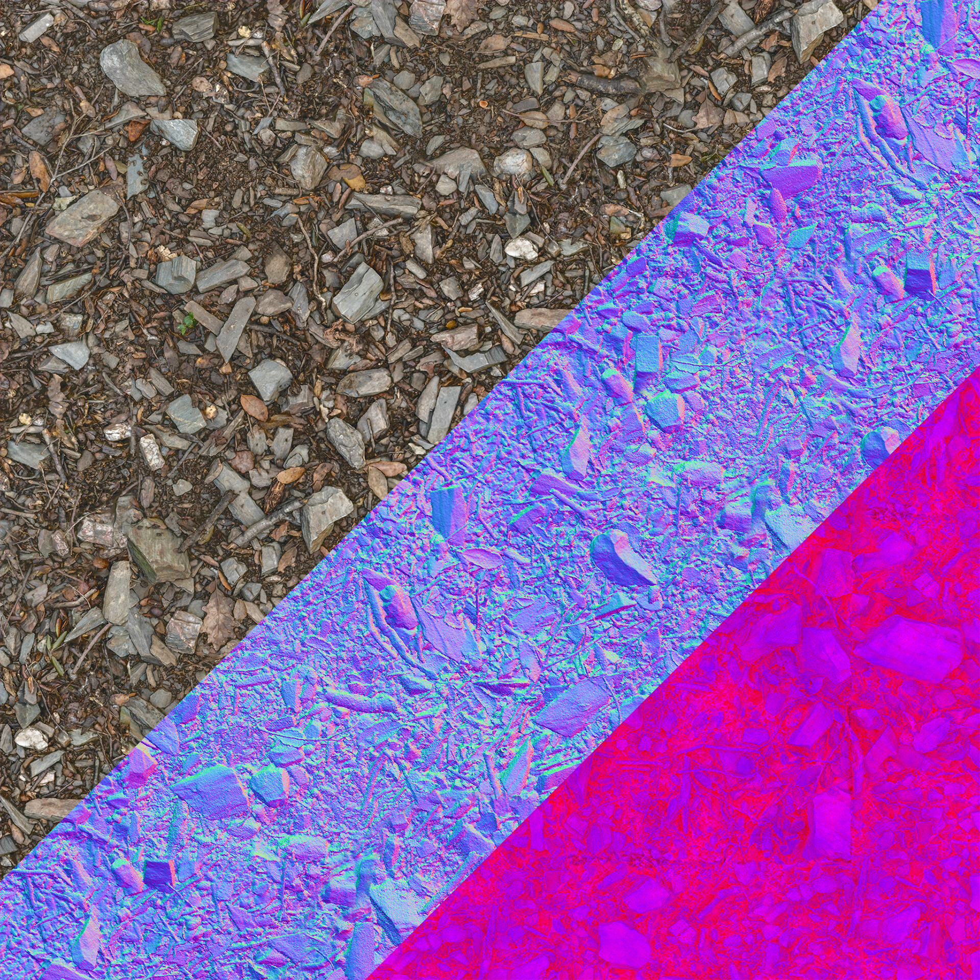 Albedo / Normal / RMA (Roughness - Metallic - AO)