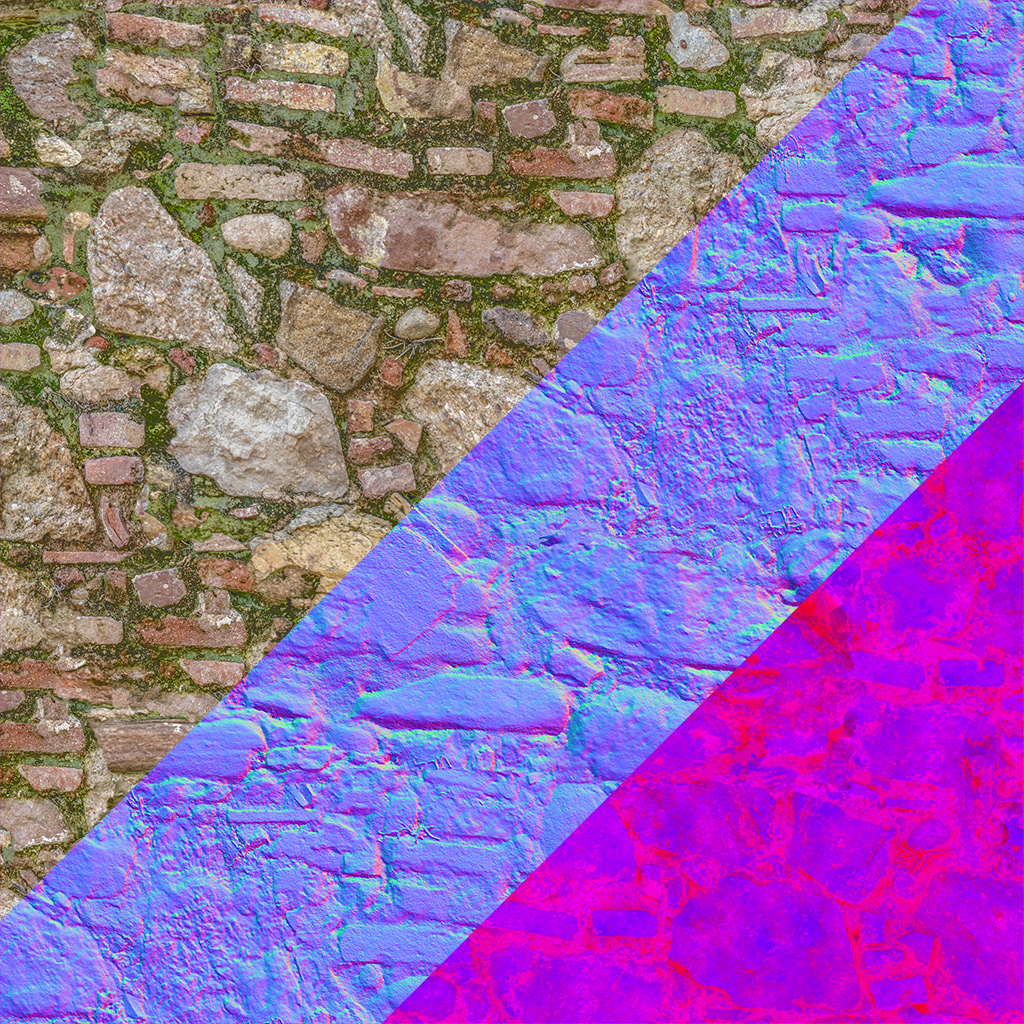 Albedo / Normal / RMA (Roughness - Metallic - AO)