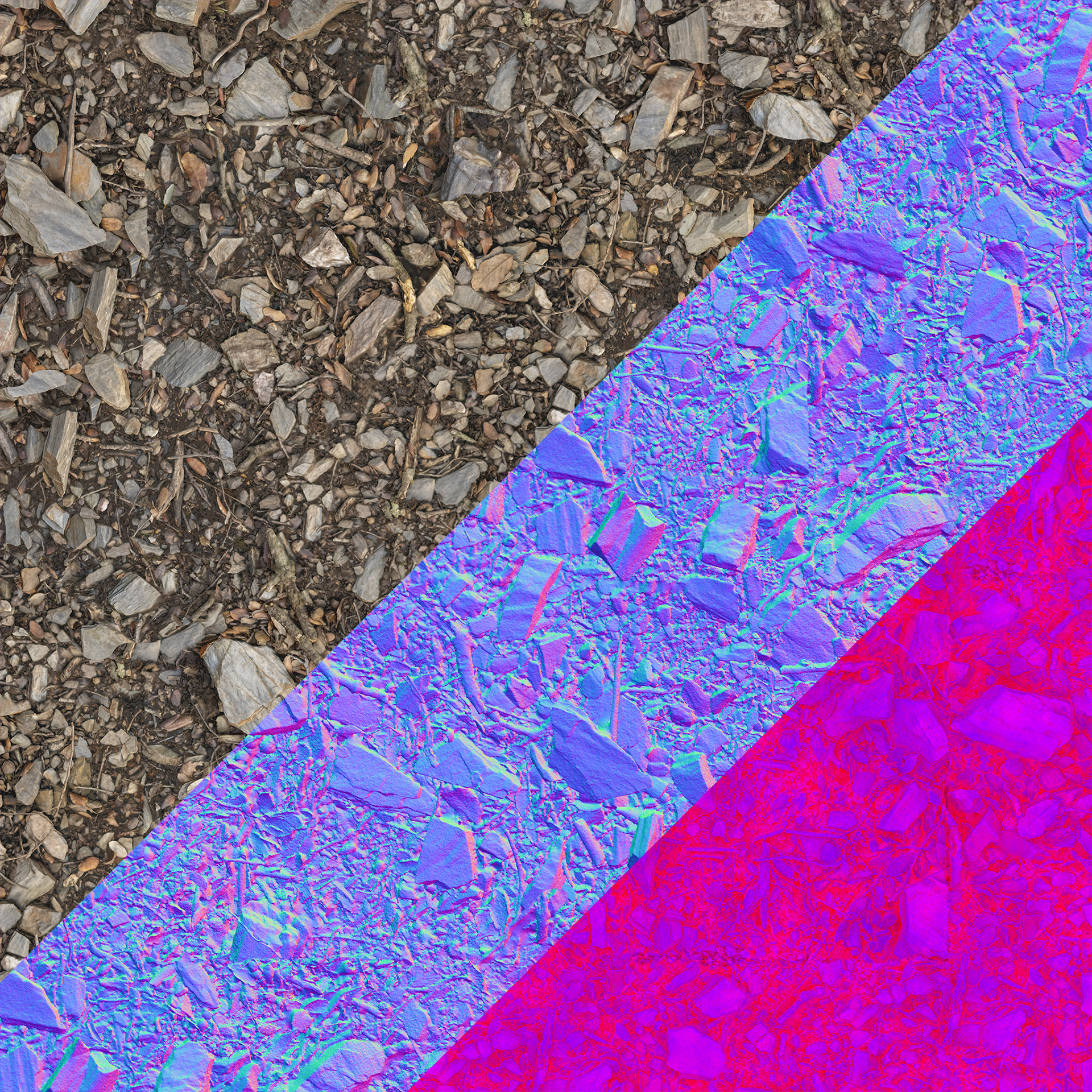 Albedo / Normal / RMA (Roughness - Metallic - AO)