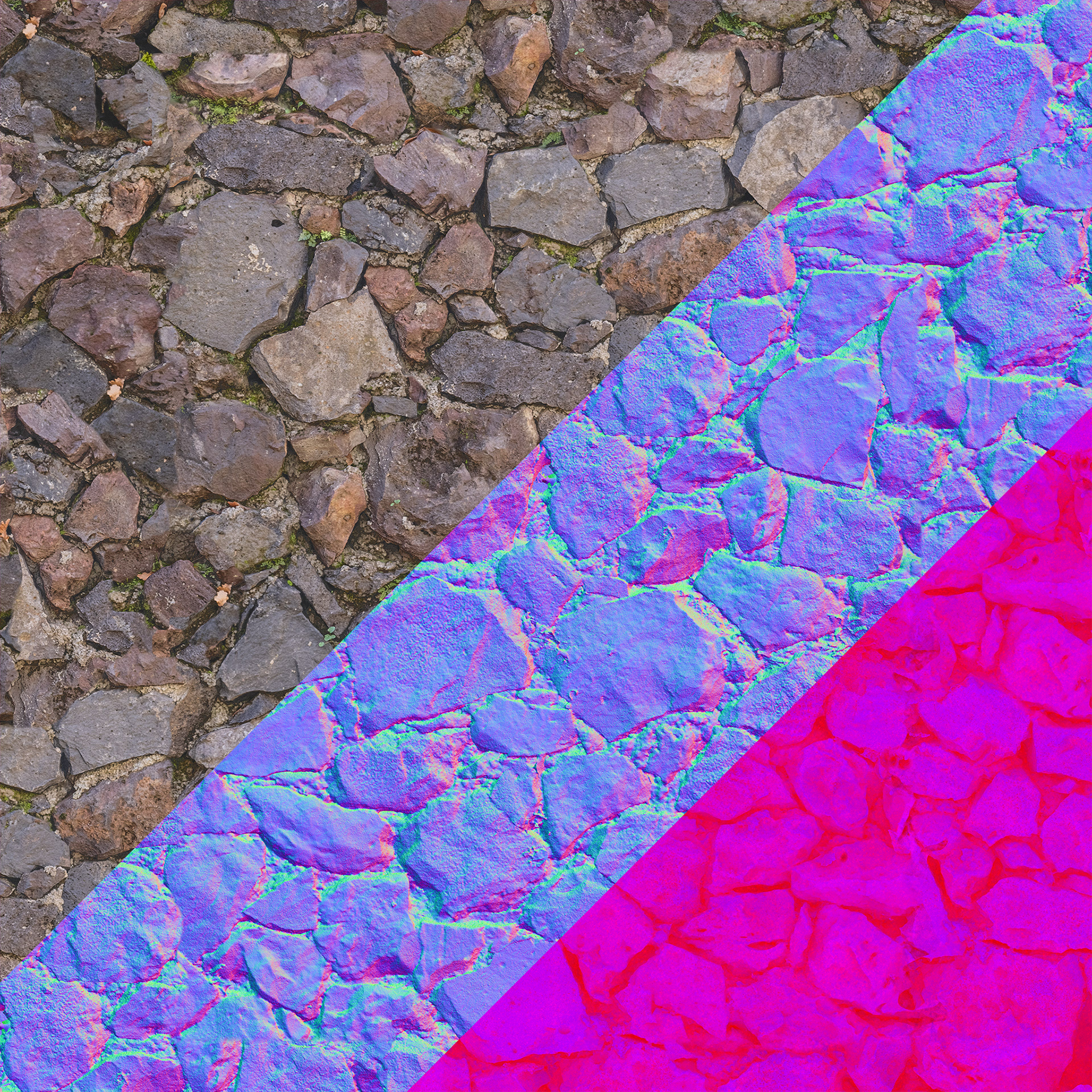 Albedo / Normal / RMA (Roughness - Metallic - AO)