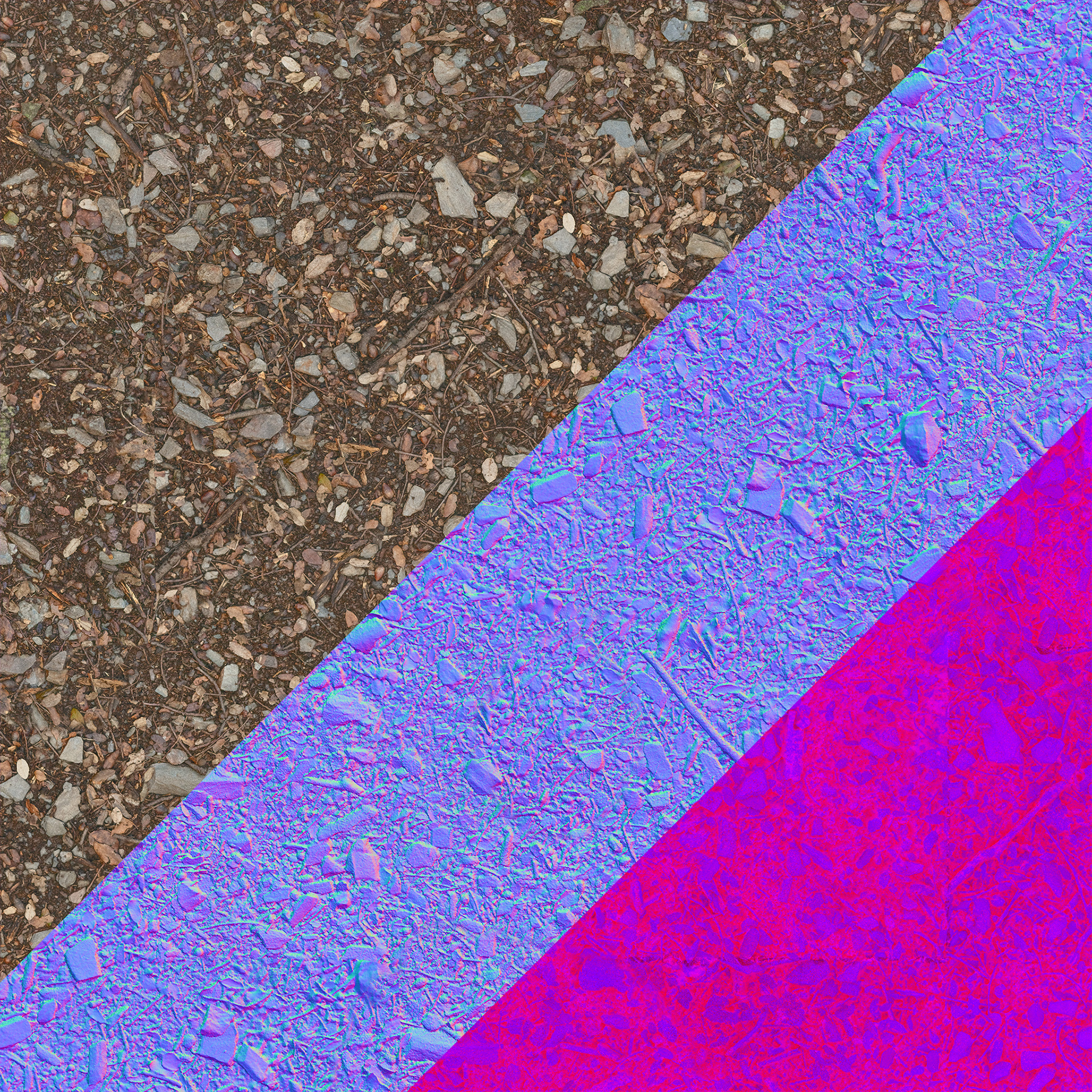 Albedo / Normal / RMA (Roughness - Metallic - AO)