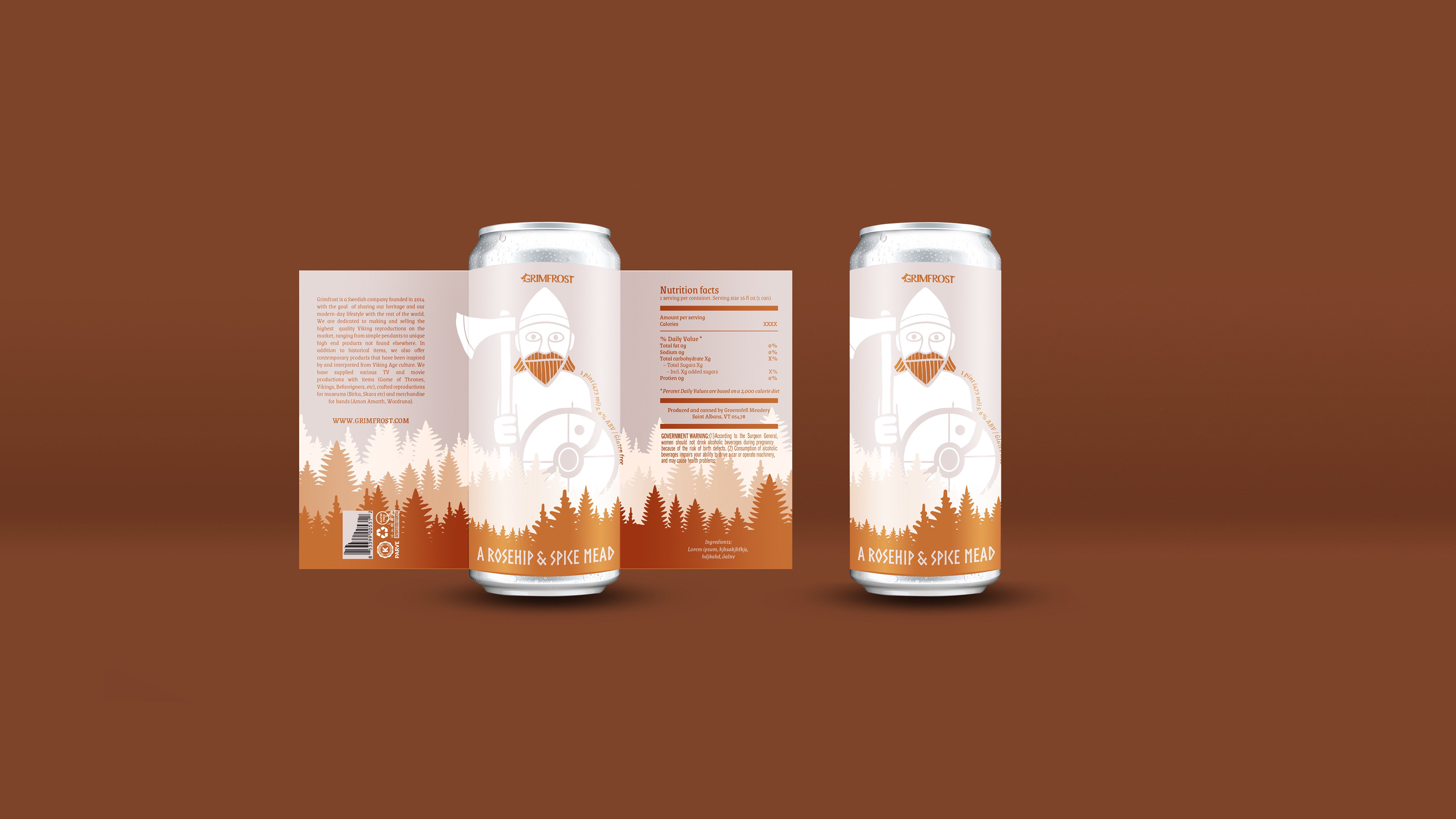 Grimfrost förpackningar och grafisk design