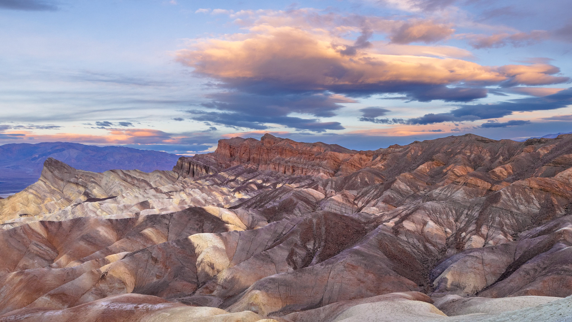 Zabriskie Point; Manly Beacon (left) and Red Cathedral (right)