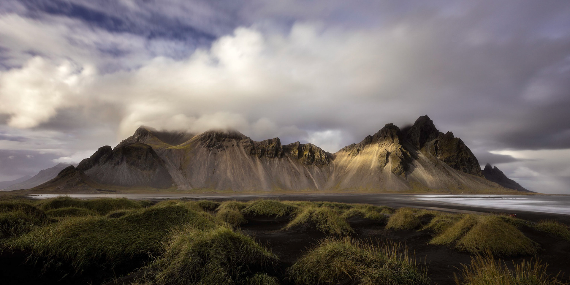 Vestrahorn Mountain; view from the Stokksnes peninsula, Iceland