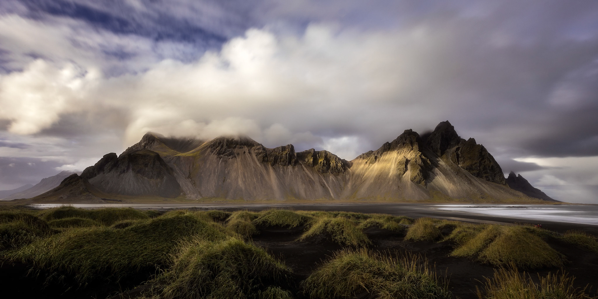 Vestrahorn Mountain; view from the Stokksnes peninsula, Iceland