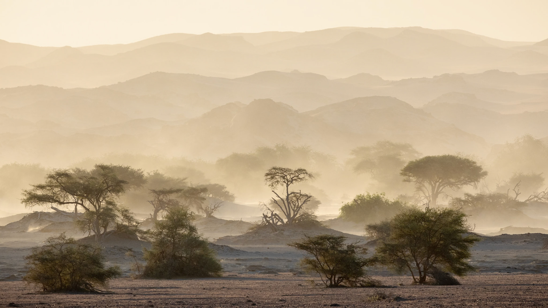 Sand storm at Hoanib Skeleton Coast camp