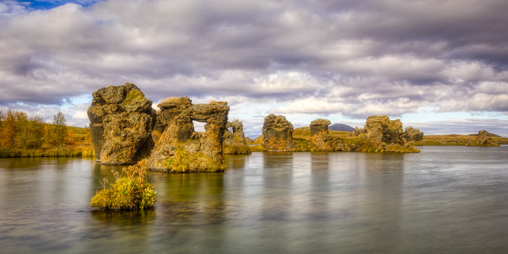 Klasar lava pillars at Kalfastrandavogar - Lake Myvatn