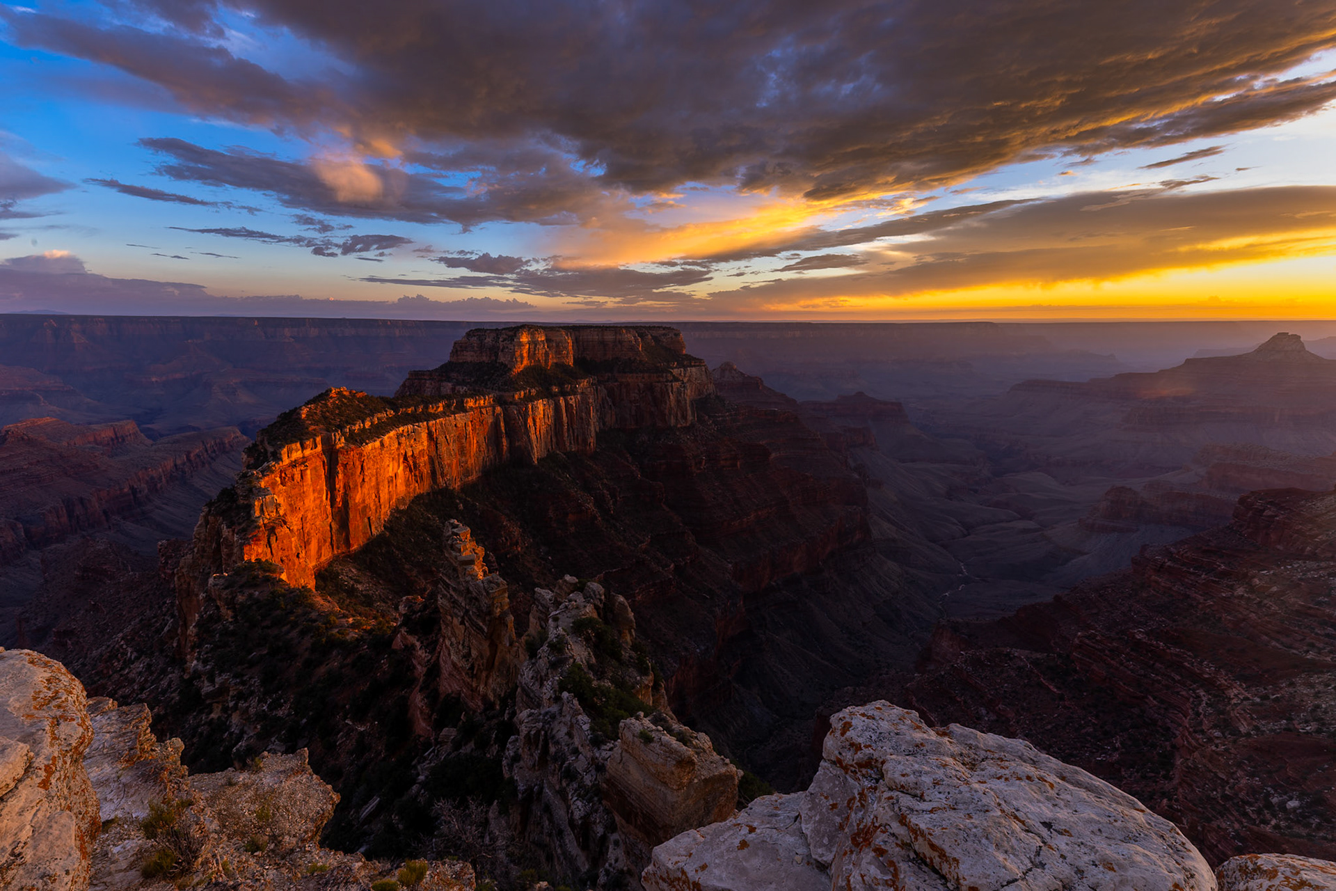 North Rim Grand Canyon, Wotans Throne, Sunset