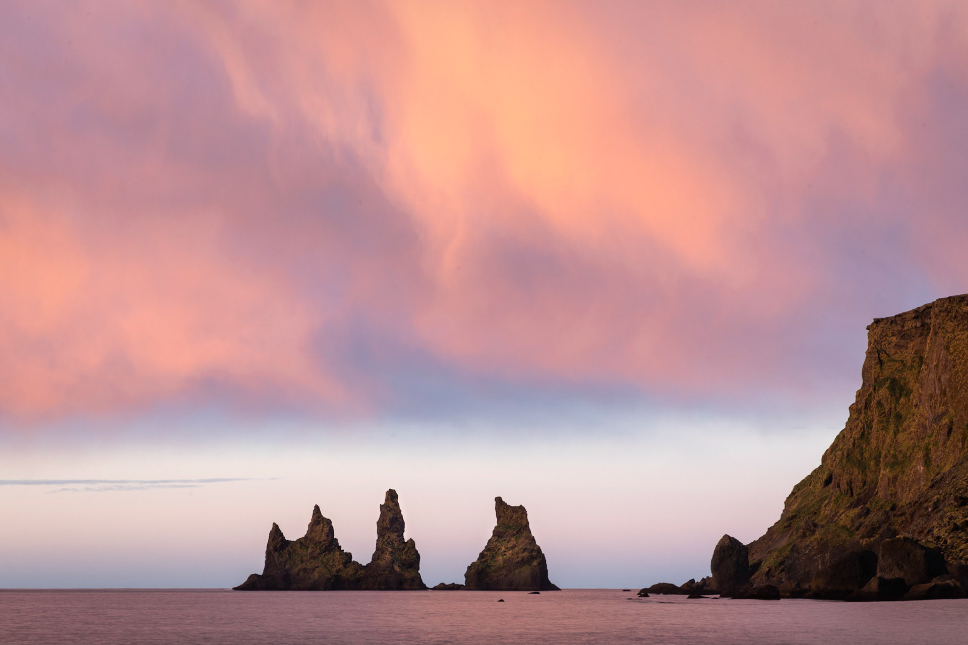 Reynisdrangar sea stacks from Vik
