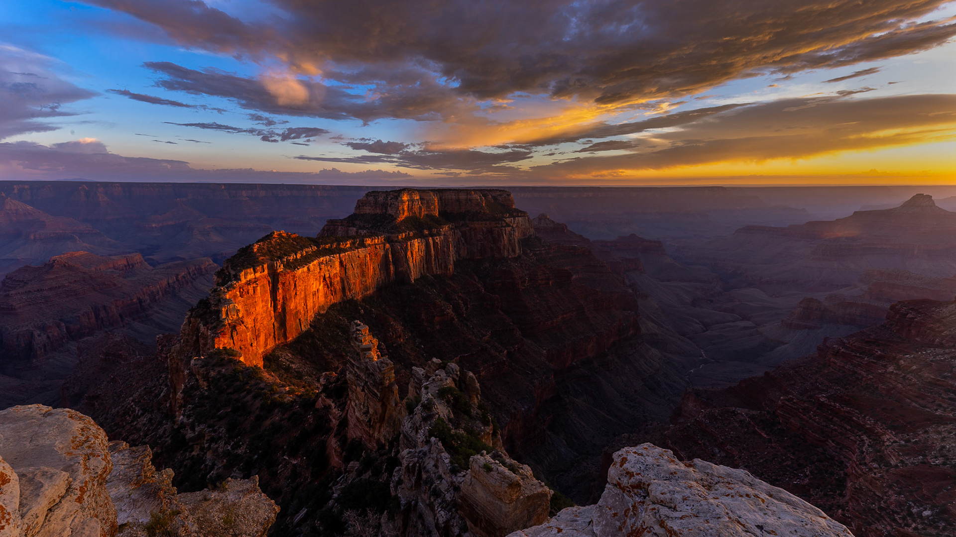 North Rim Grand Canyon, Wotans Throne, Sunset