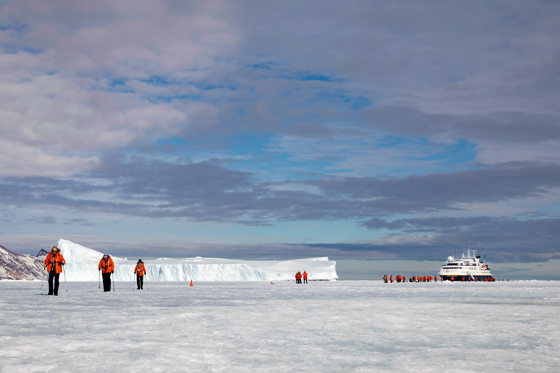 Neny Fjord; Orion is imbedded in fast ice