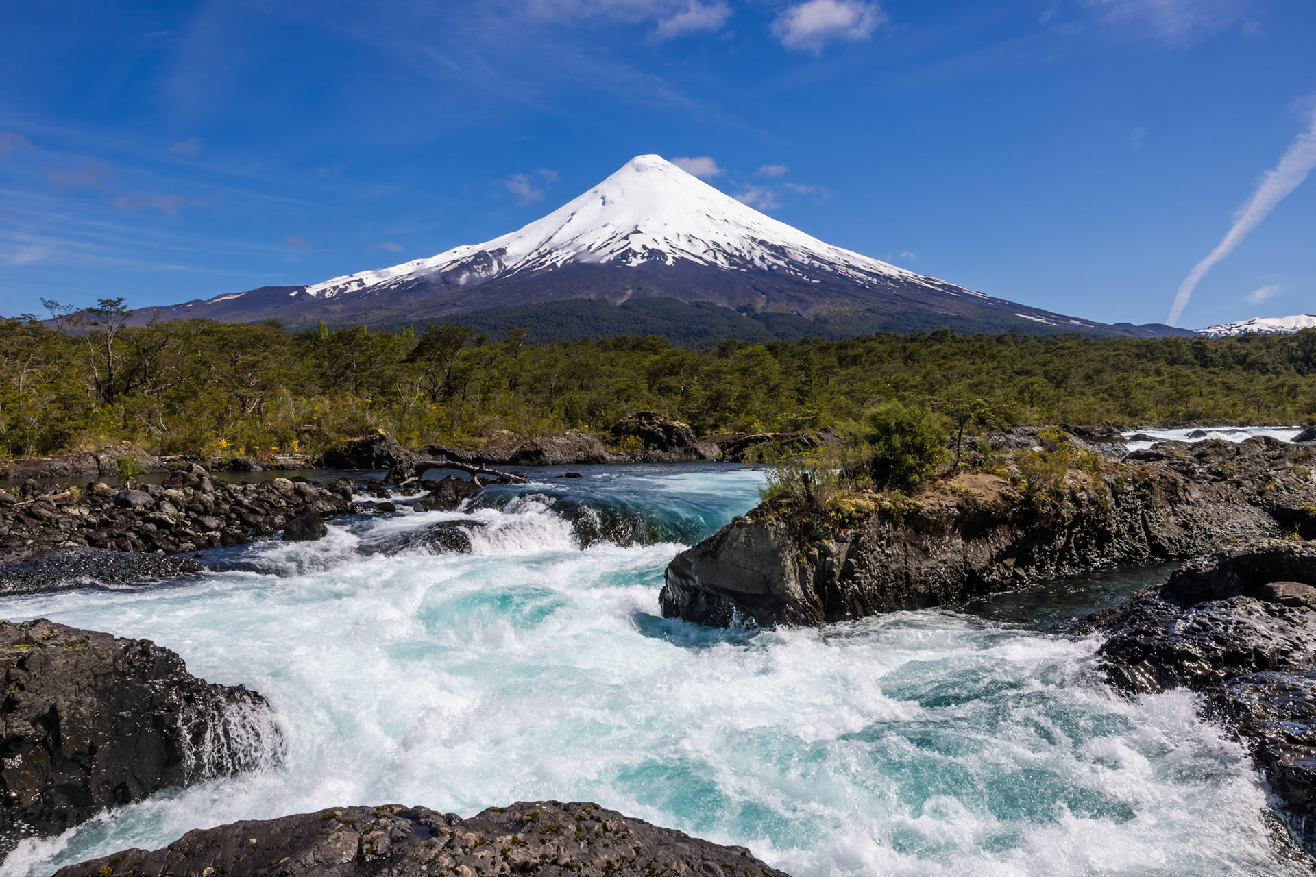 Mt. Osorno and Petrohue Waterfalls, Puerto Varas Lake District