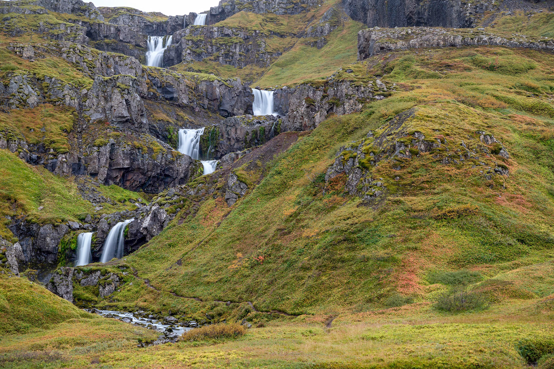 Klifbrekkufossar waterfalls