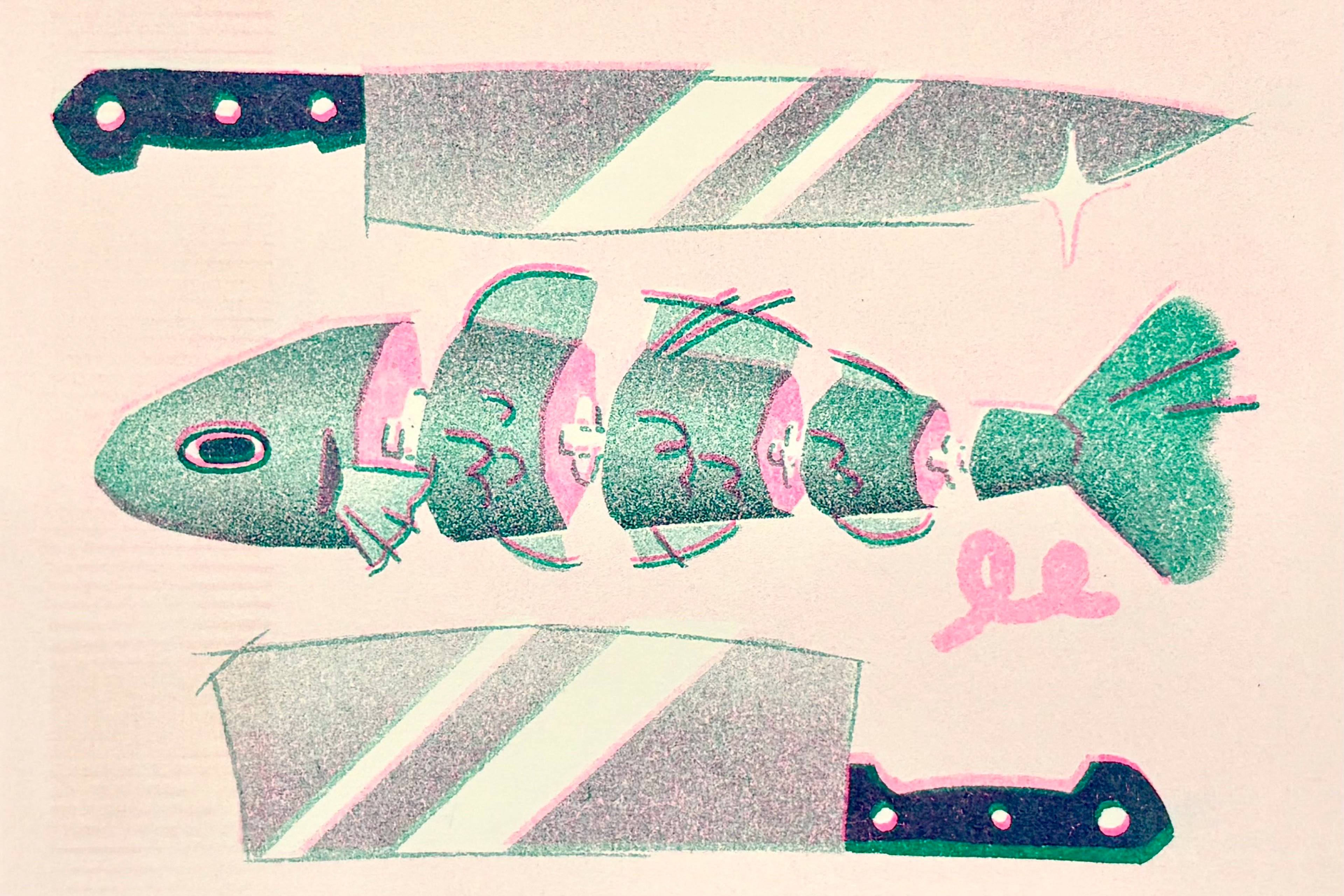 Riso Print, Painted in Photoshop