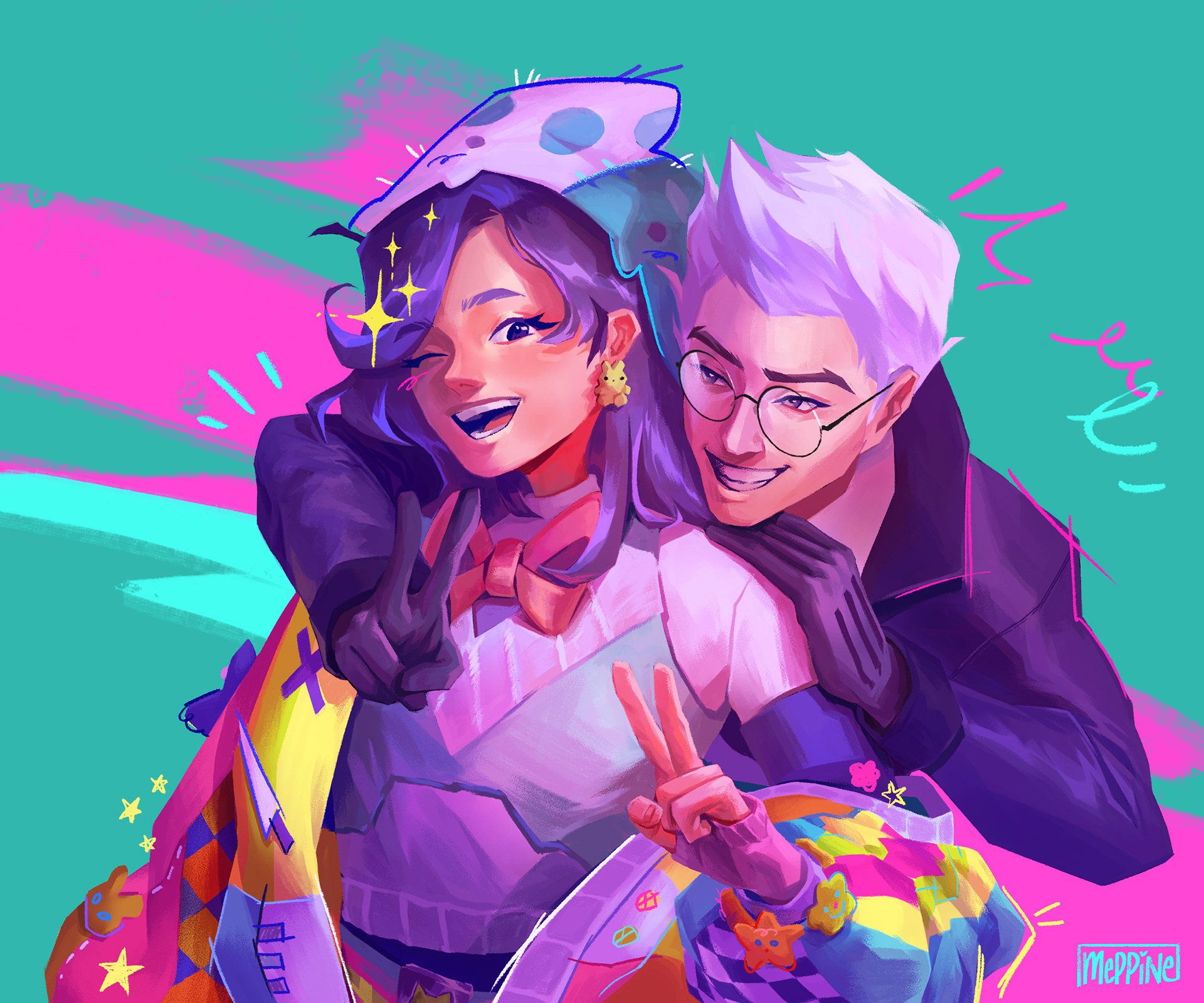OC from Ollie (@whalesharkollie on IG) and Percy from Vox Machina