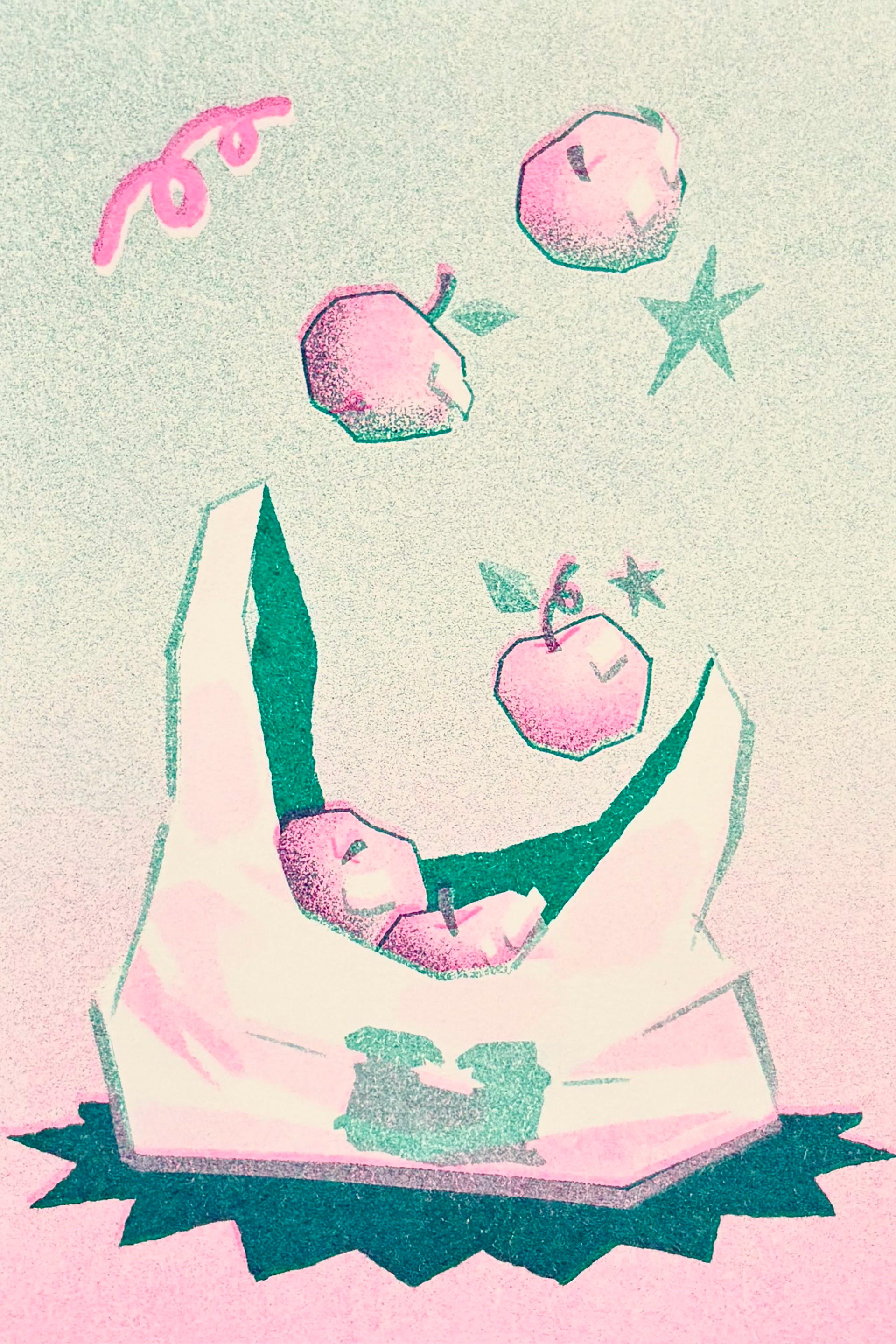 Riso Print, Painted in Photoshop