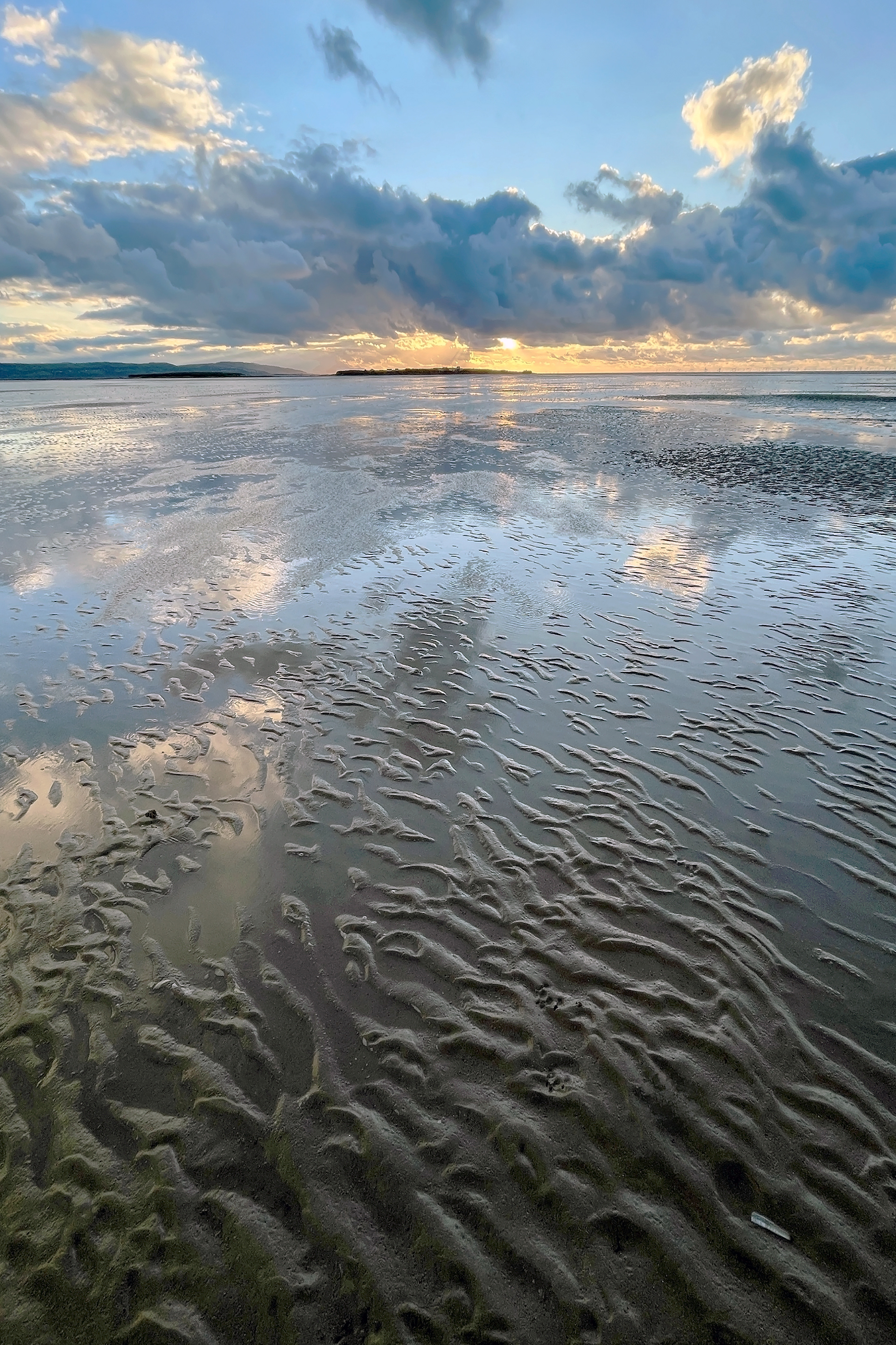'Pale Blue Sunset' over Hilbre Island, Red Rocks Beach, Hoylake