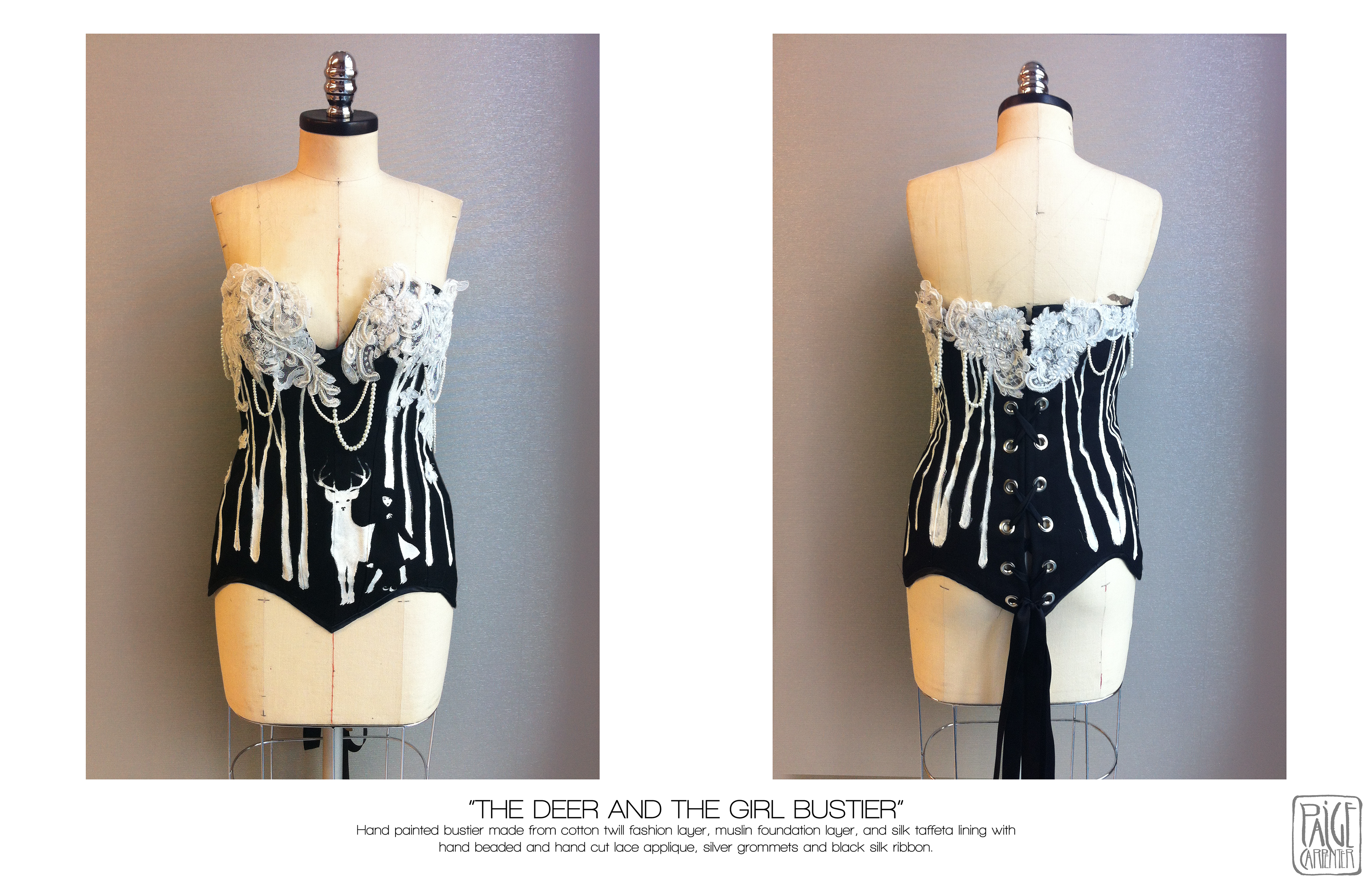 Handmade and hand painted Corset