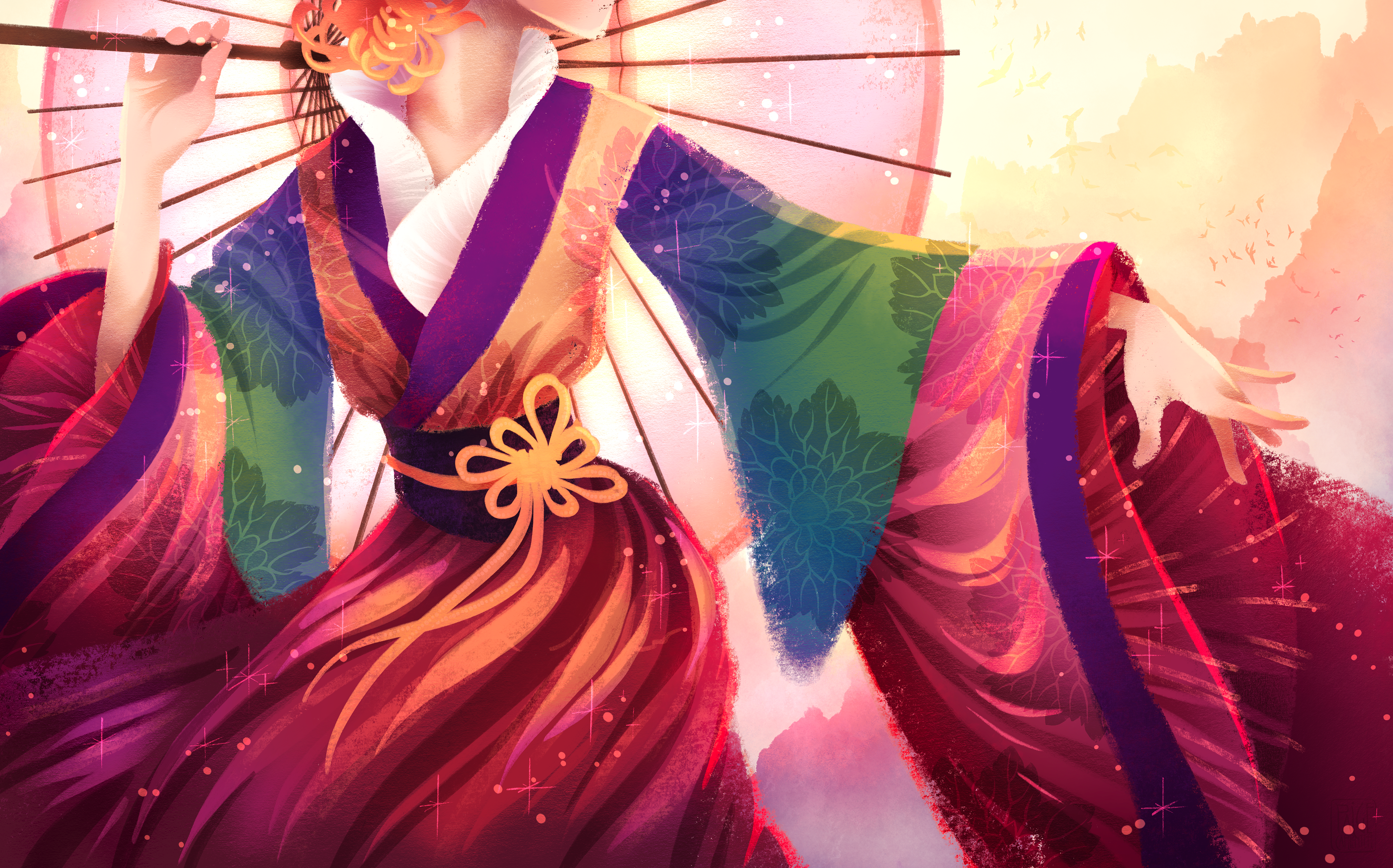 Lunar New Year, Parasol Girl
